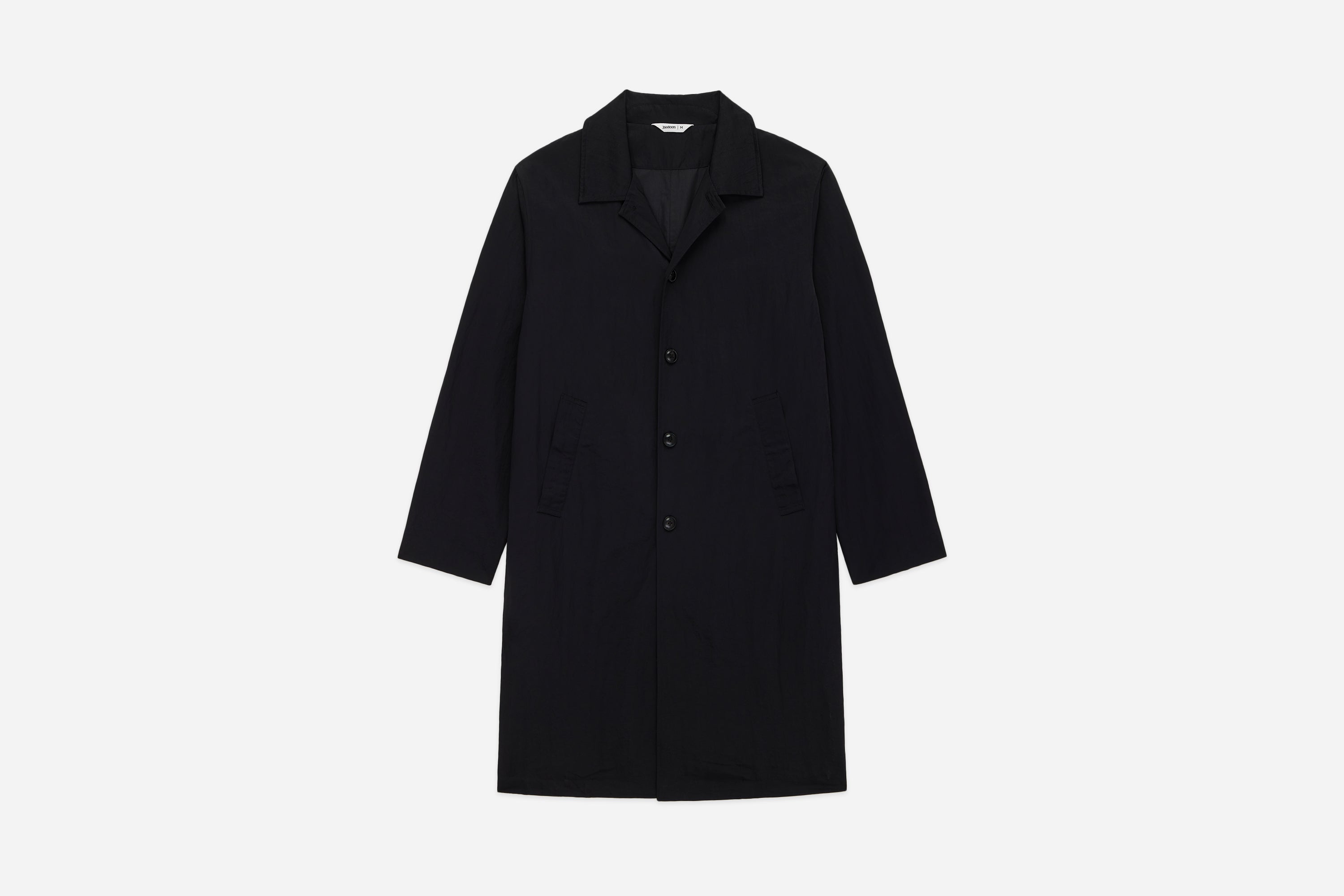Mac Coat ~ Black Wrinkle Nylon – 3sixteen