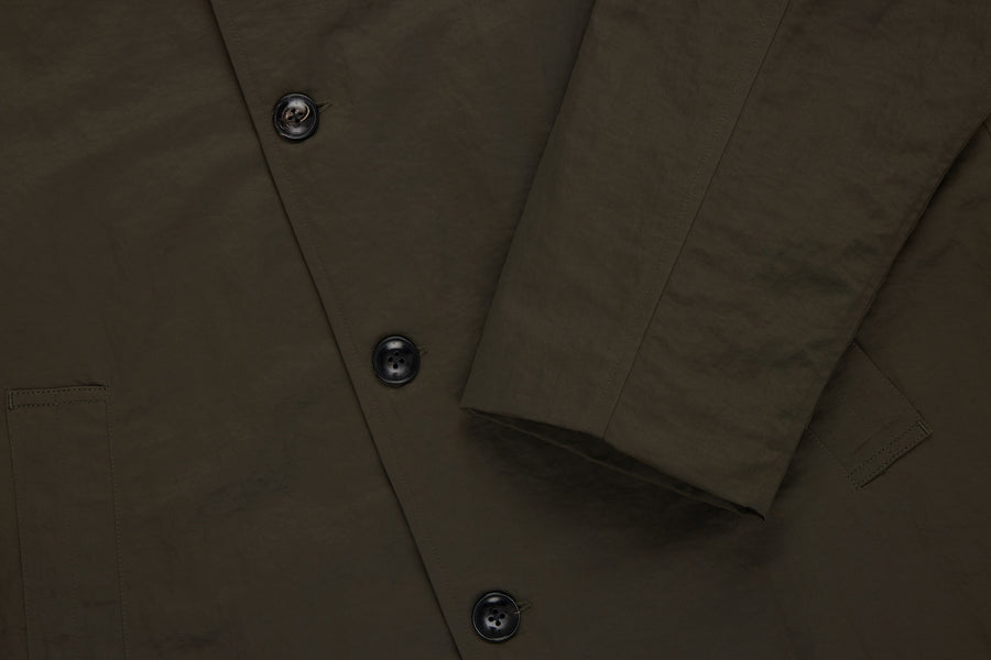 Mac Coat ~ Olive Wrinkle Nylon