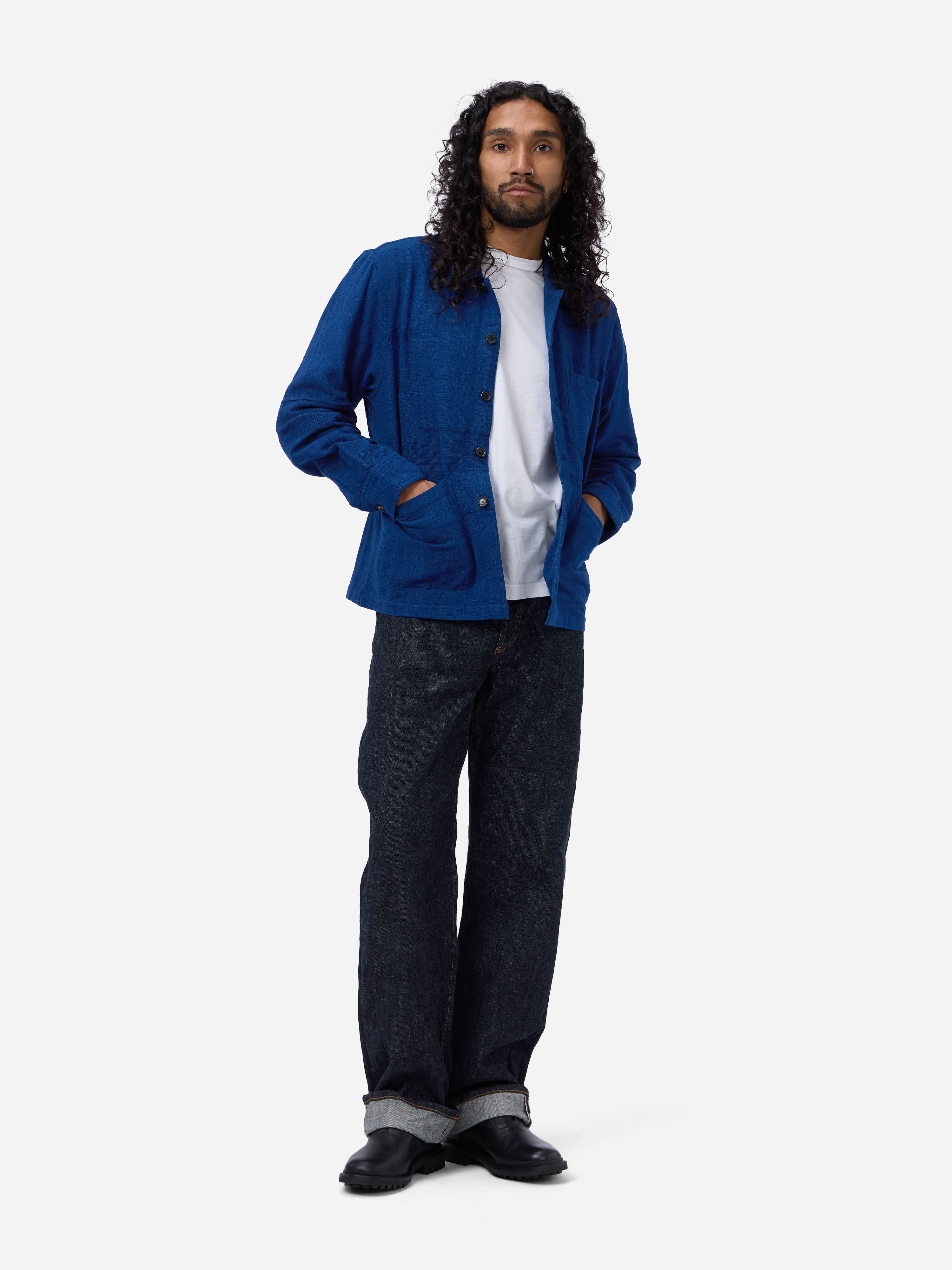 Shop Jacket ~ Indigo Patchwork Khadi – 3sixteen
