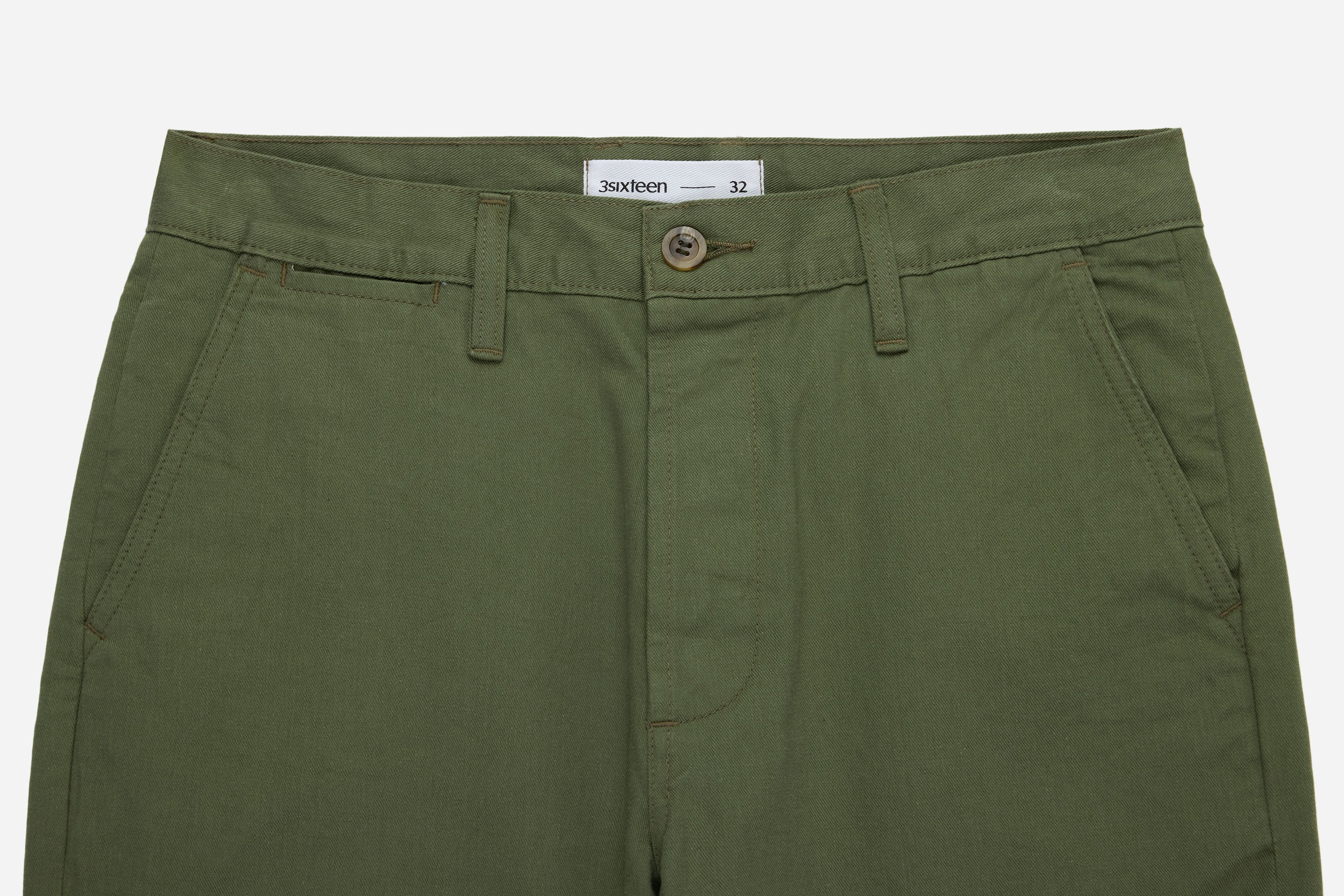 CH-55x ~ Olive Selvedge Chino – 3sixteen