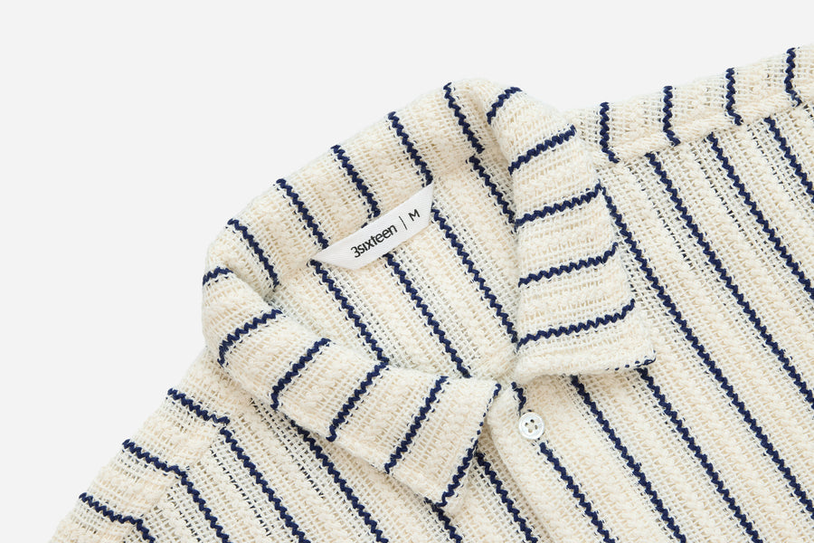 Short Sleeve Workshirt ~ Striped Mesh Knit