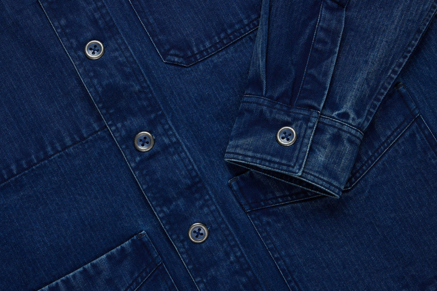French Work Jacket ~ Indigo HBT