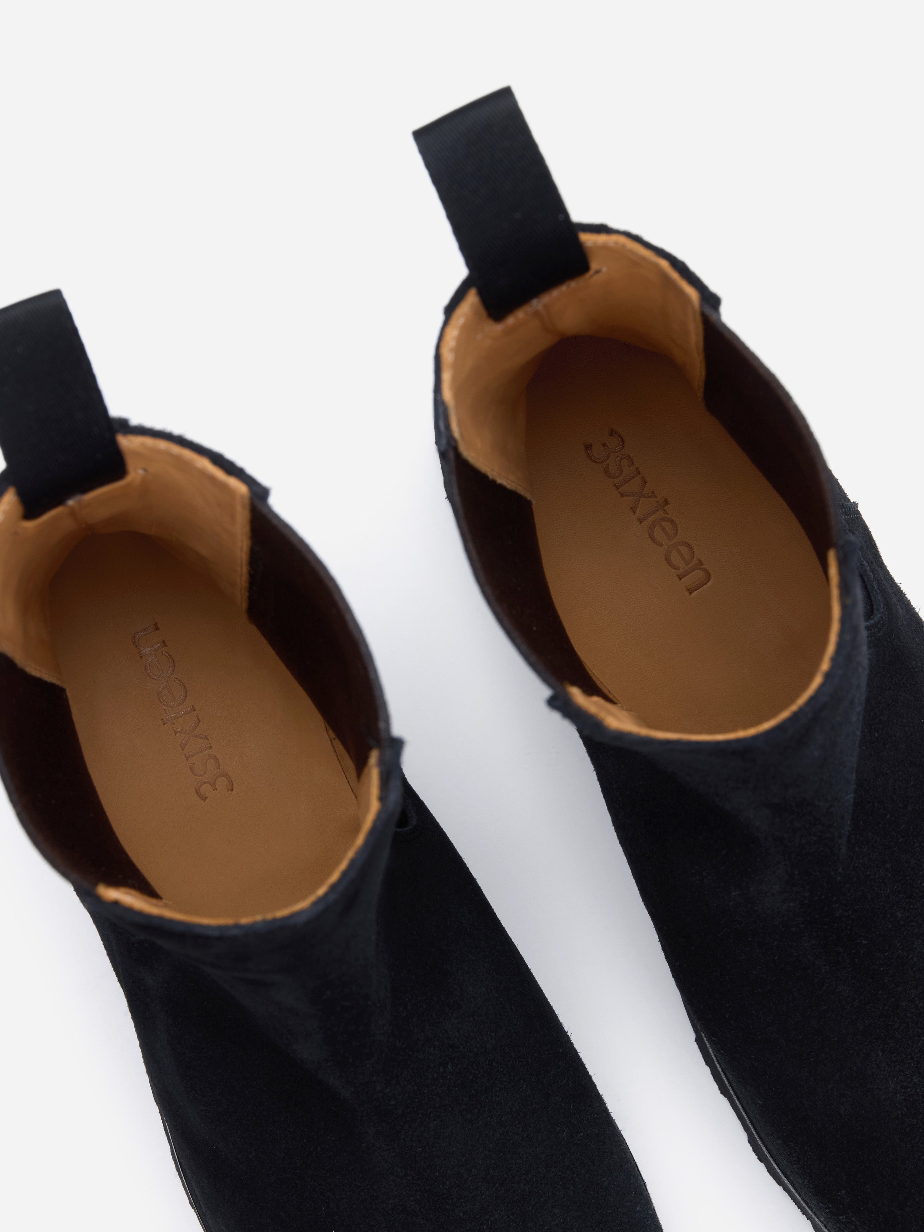 Lug Chelsea Boot ~ Black Suede – 3sixteen