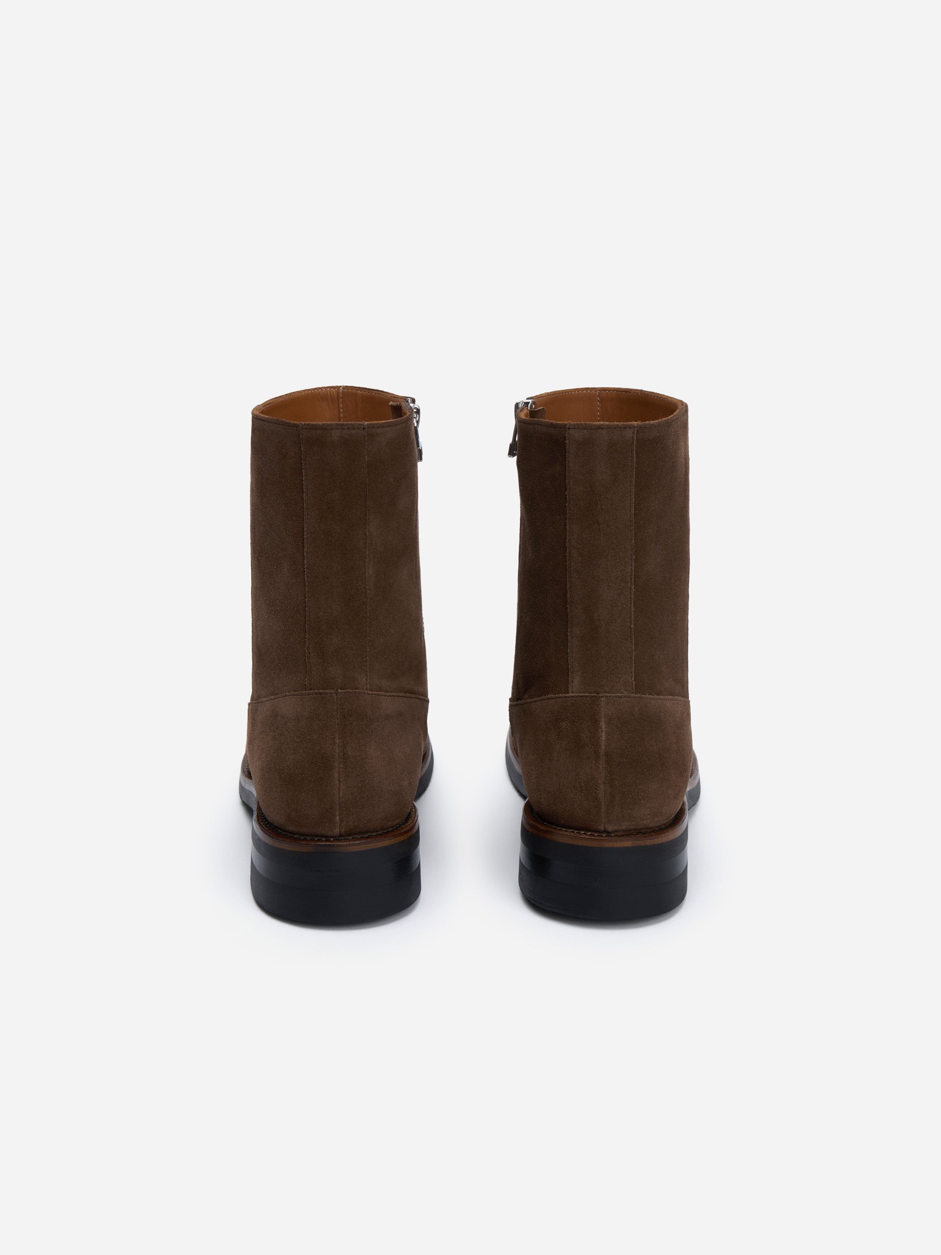 Square Toe Side Zip Boot ~ Mushroom Suede – 3sixteen