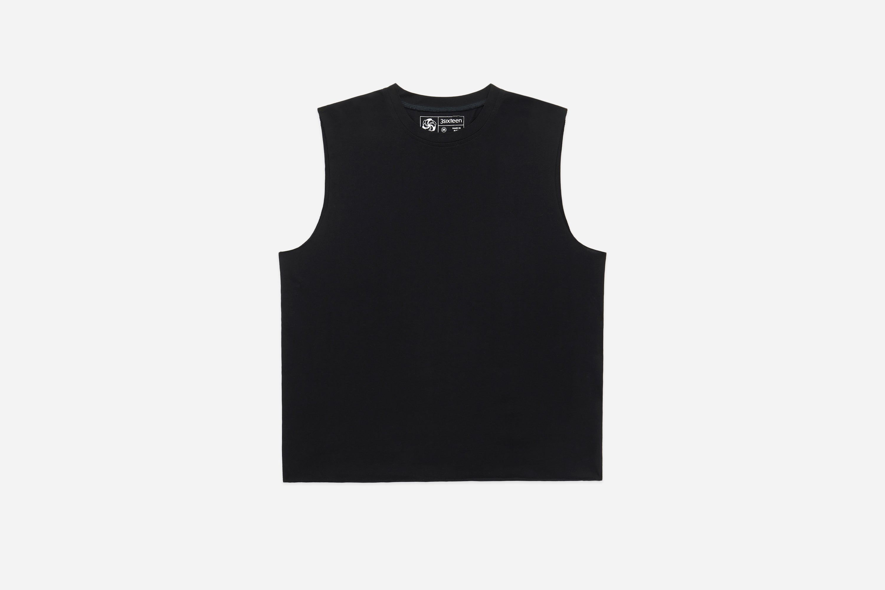SUNSEA 19ss CUT OFF SLEEVELES T サイズ3 黒 Training Cutoff Tee ~ Black – 3sixteen