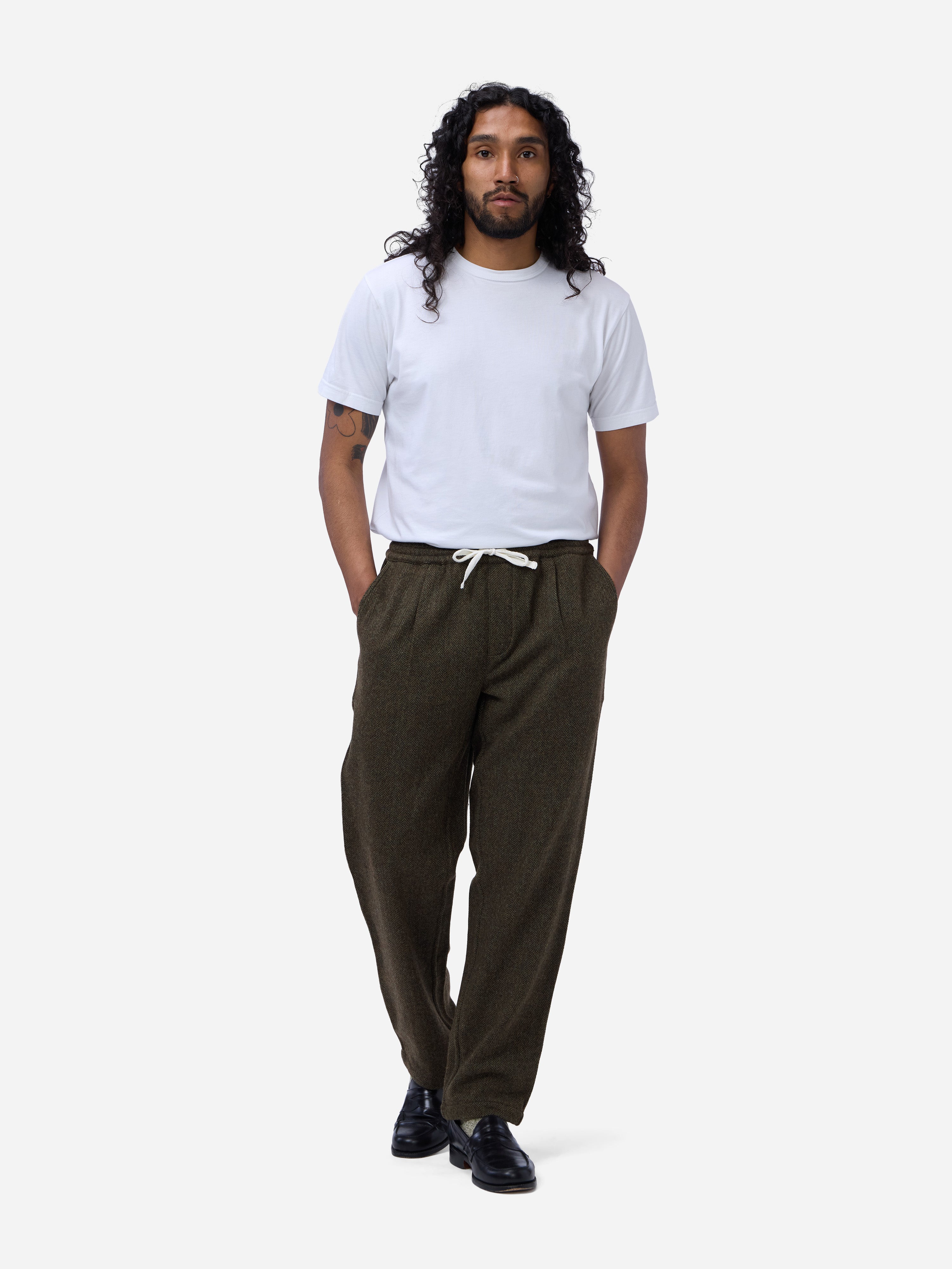 パンツ andwang Tweed classic mini pants Easy Pant ~ Forest Tweed – 3sixteen
