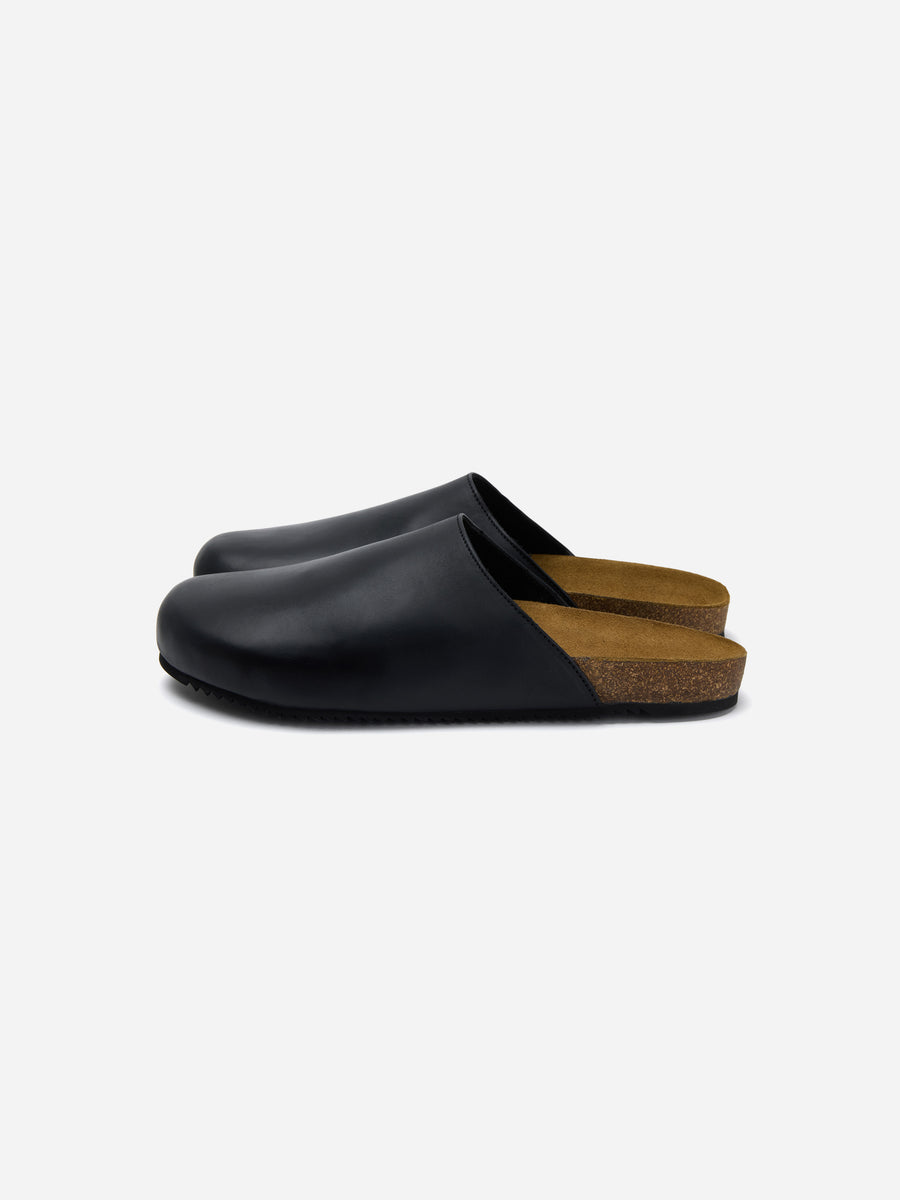 Mule ~ Black Calf Leather