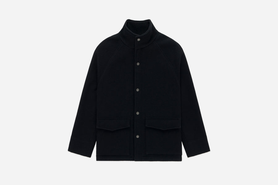 Welding Jacket ~ Black Melton Wool