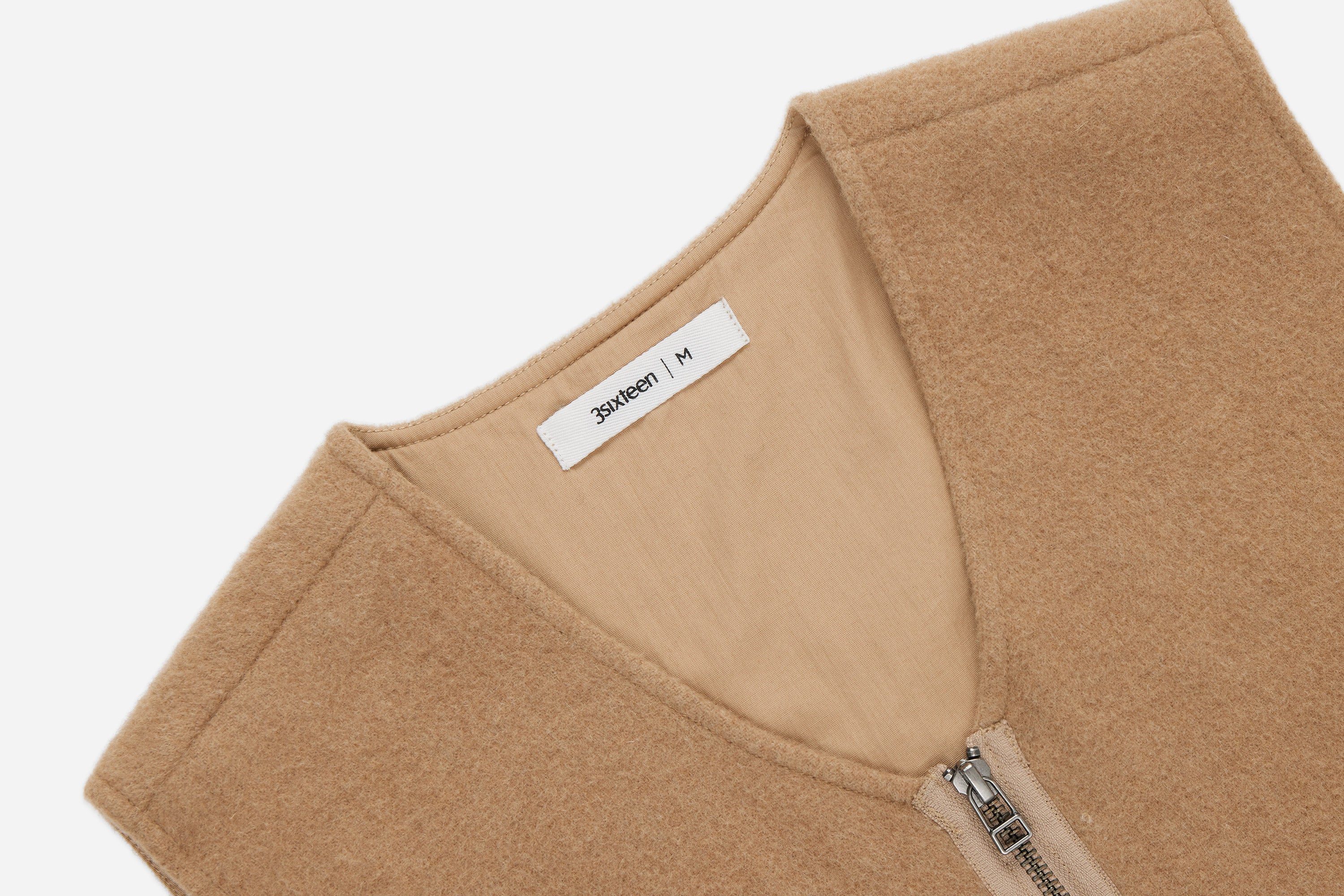 Zip Vest ~ Coyote Wool/Cashmere – 3sixteen