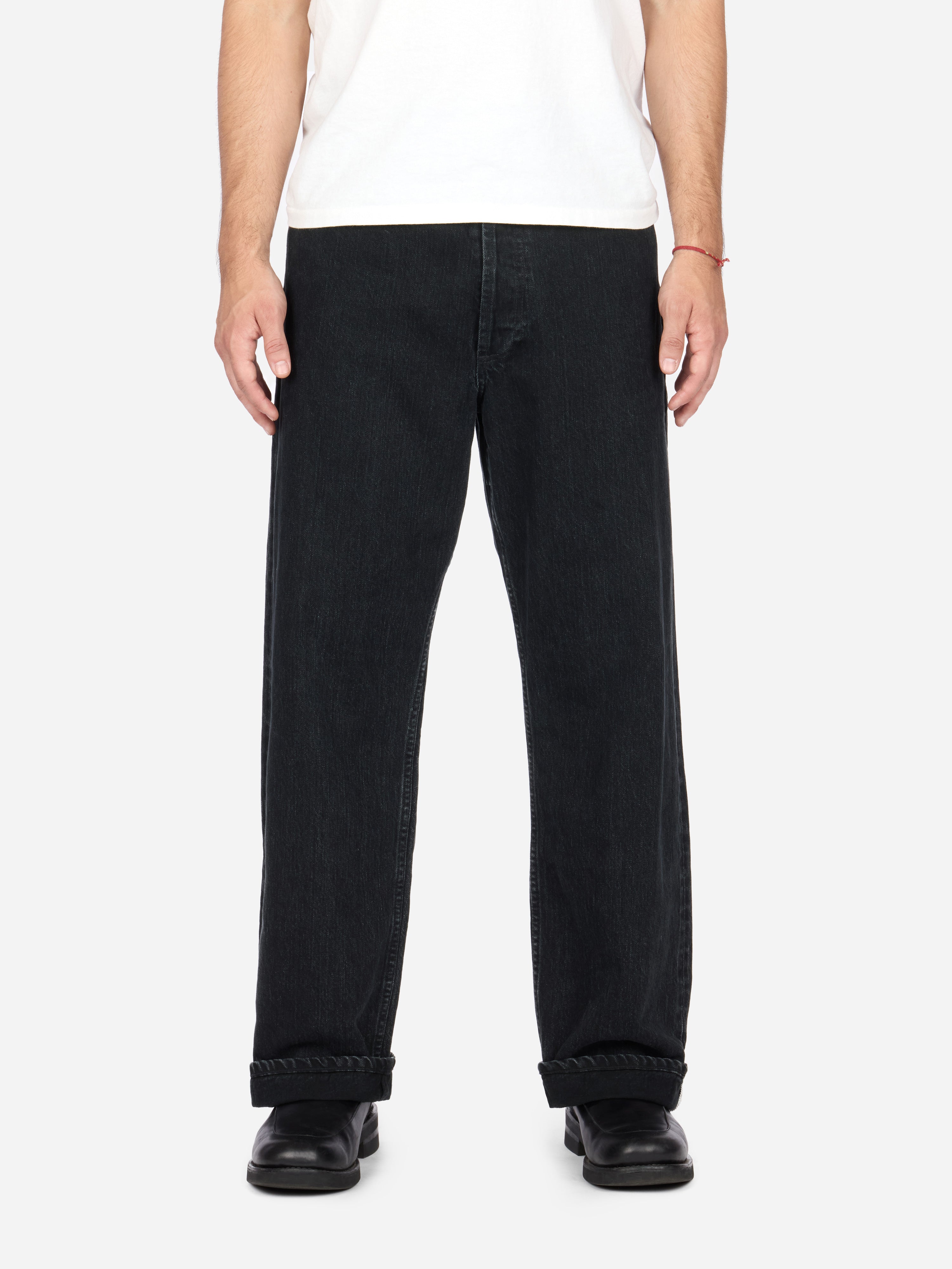 RS-222xs ~ Relaxed Straight - Stonewashed Double Black – 3sixteen