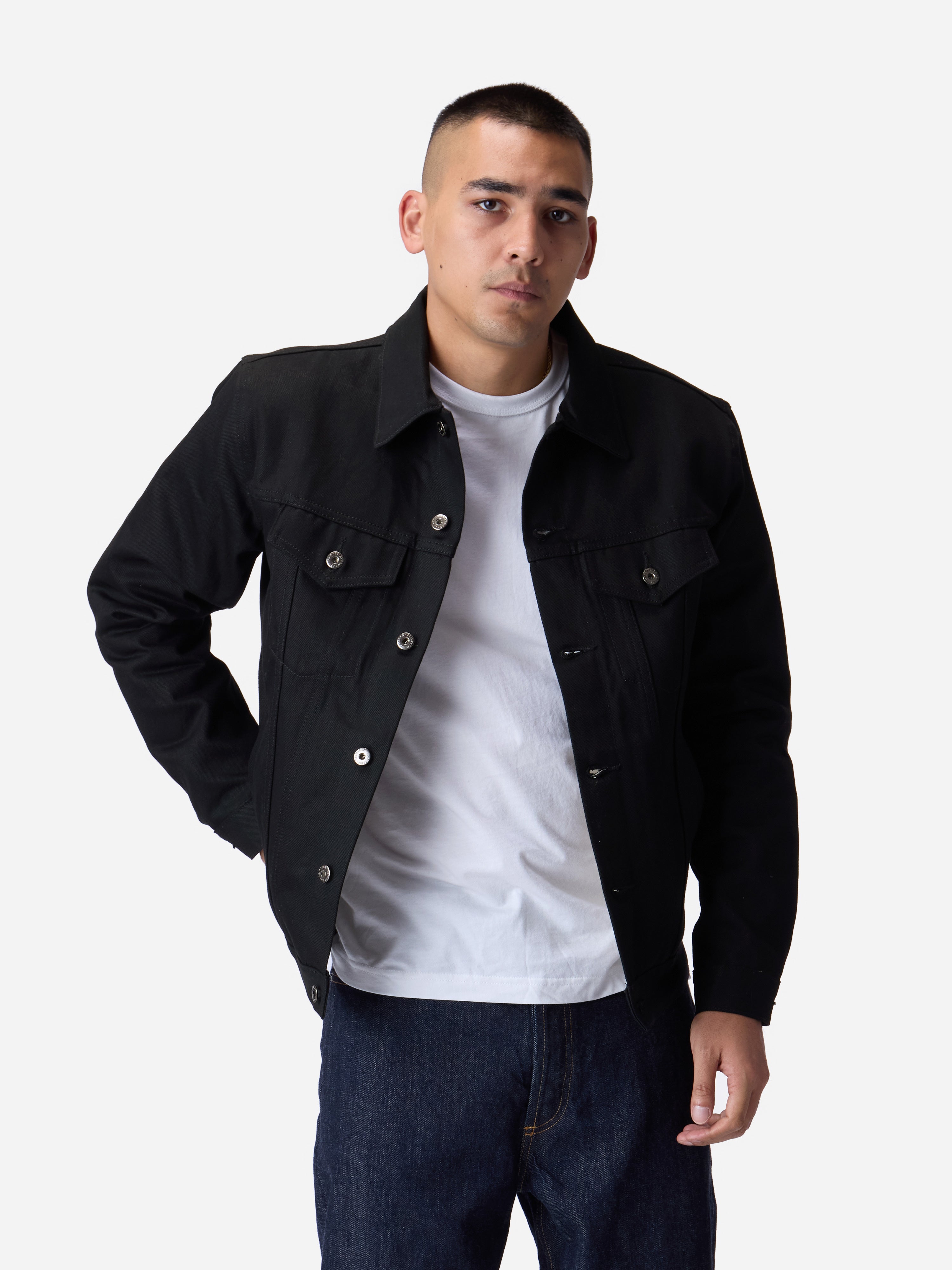 Type 3s Denim Jacket ~ Double Black – 3sixteen