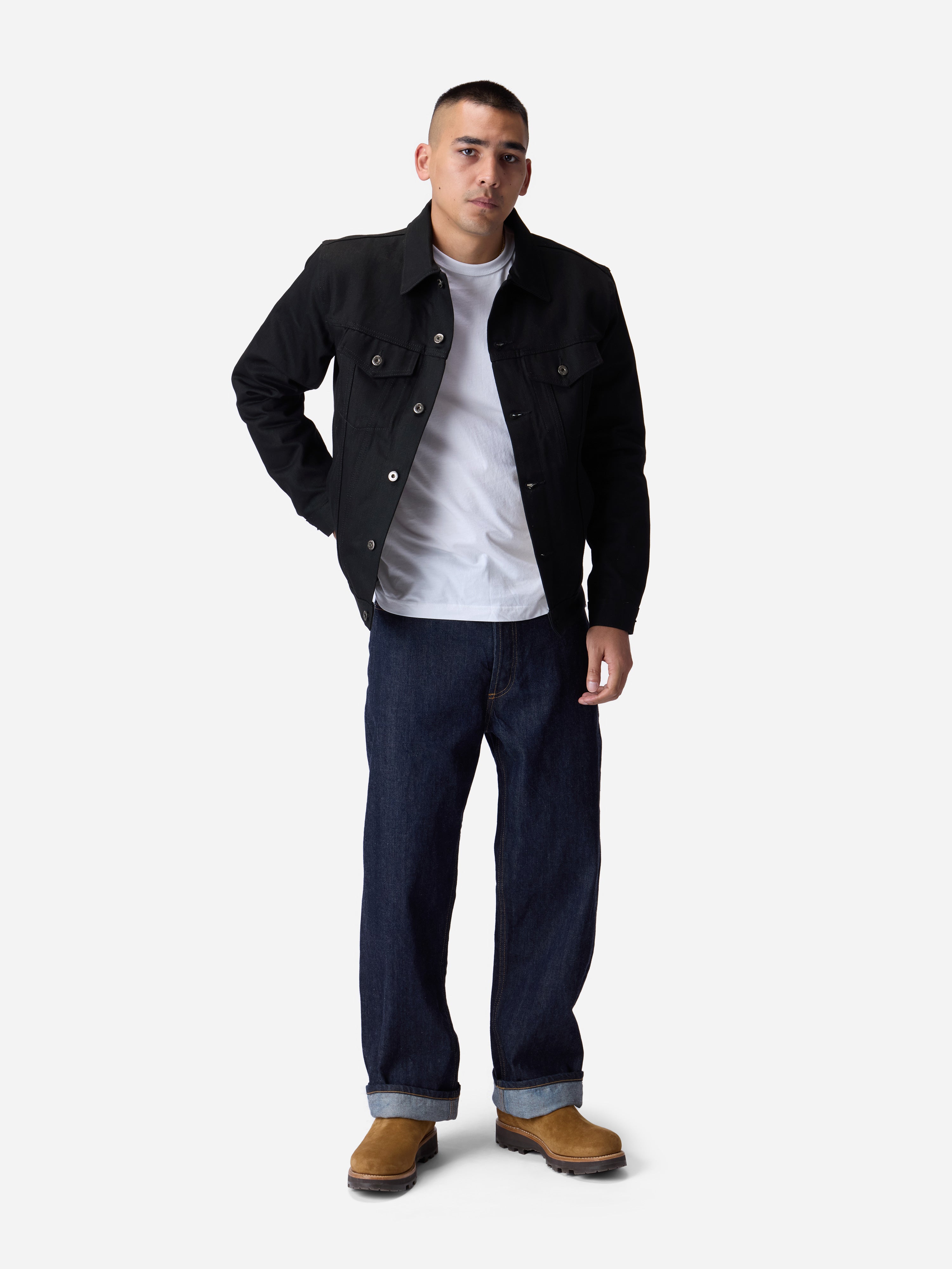 Type 3s Denim Jacket ~ Double Black – 3sixteen