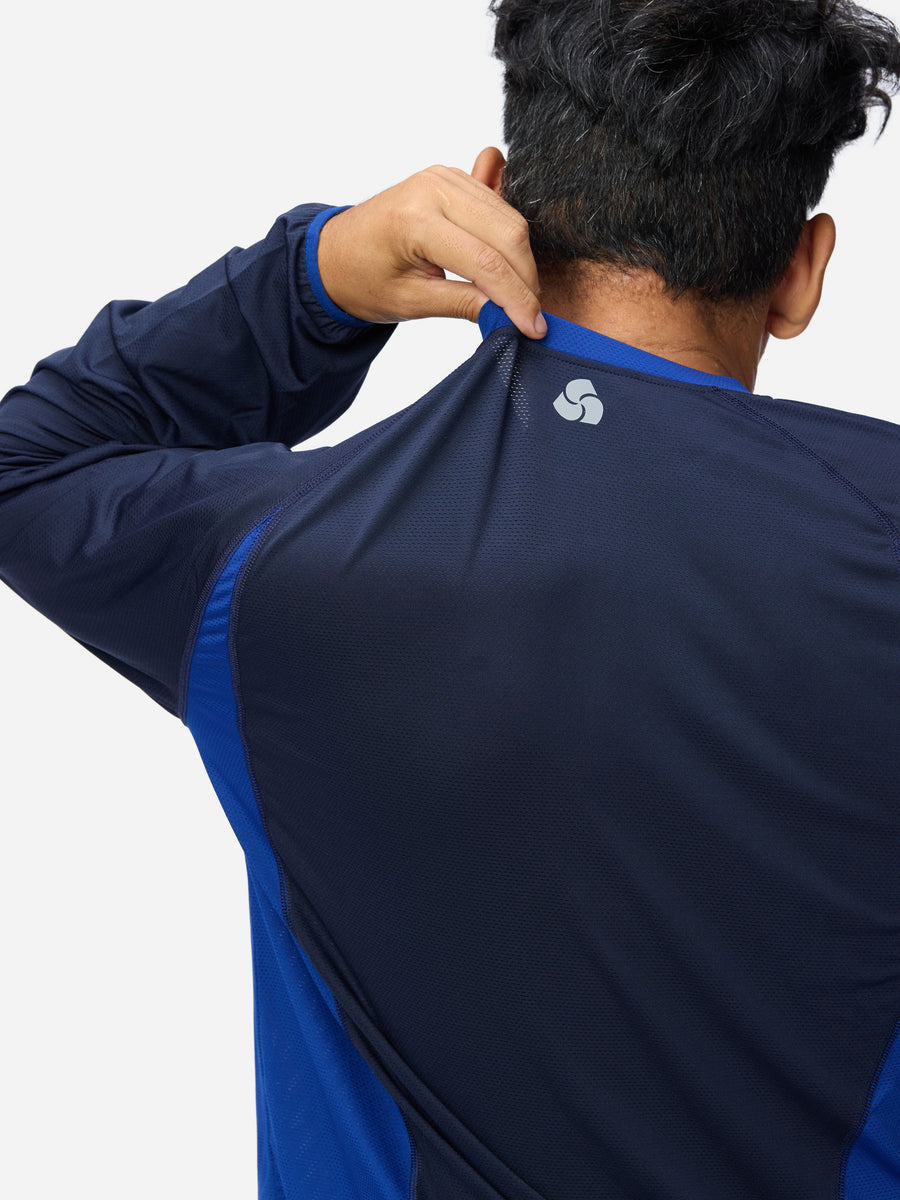 LS Track Tee ~ Navy/Cobalt