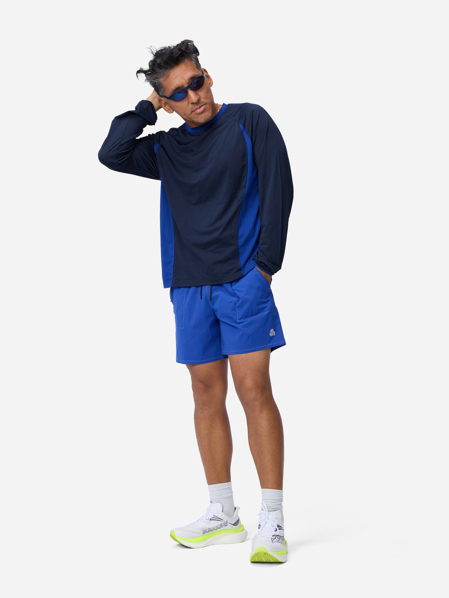 LS Track Tee ~ Navy/Cobalt