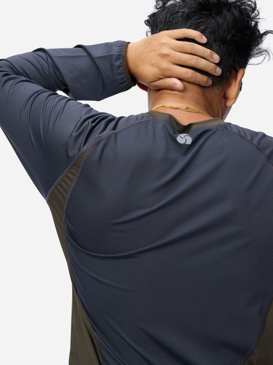 LS Track Tee ~ Olive/Charcoal