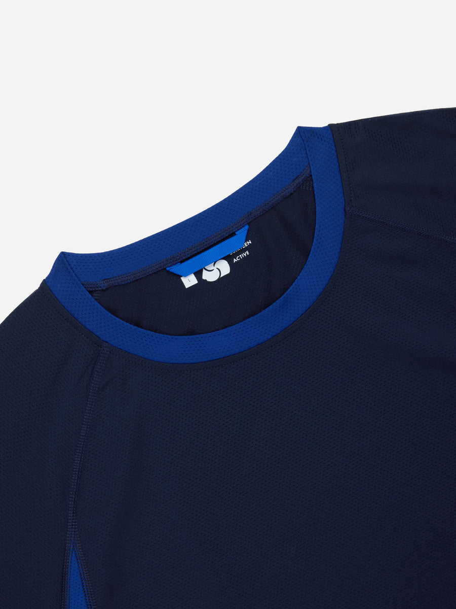 LS Track Tee ~ Navy/Cobalt