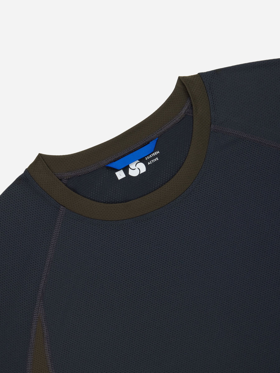 LS Track Tee ~ Olive/Charcoal