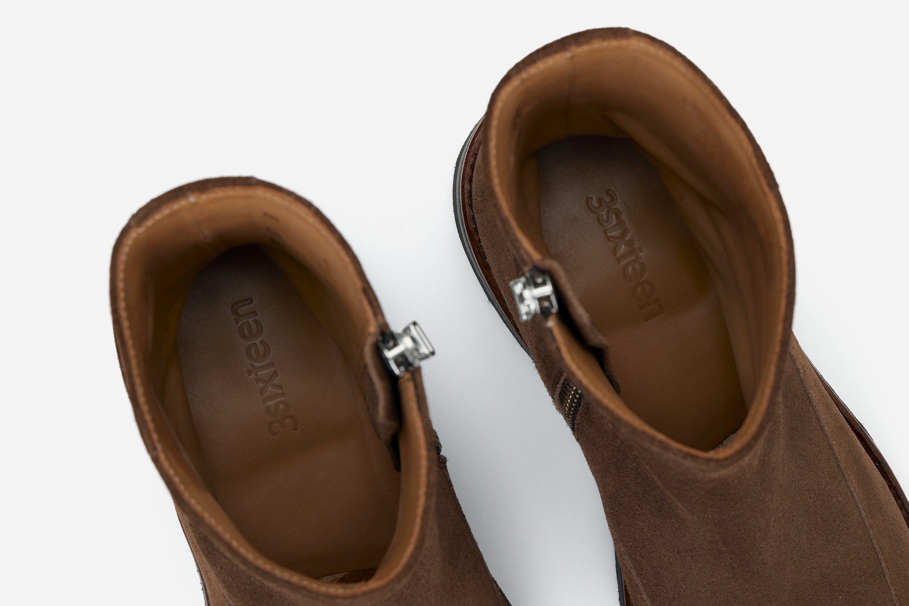 Square Toe Side Zip Boot ~ Mushroom Suede – 3sixteen