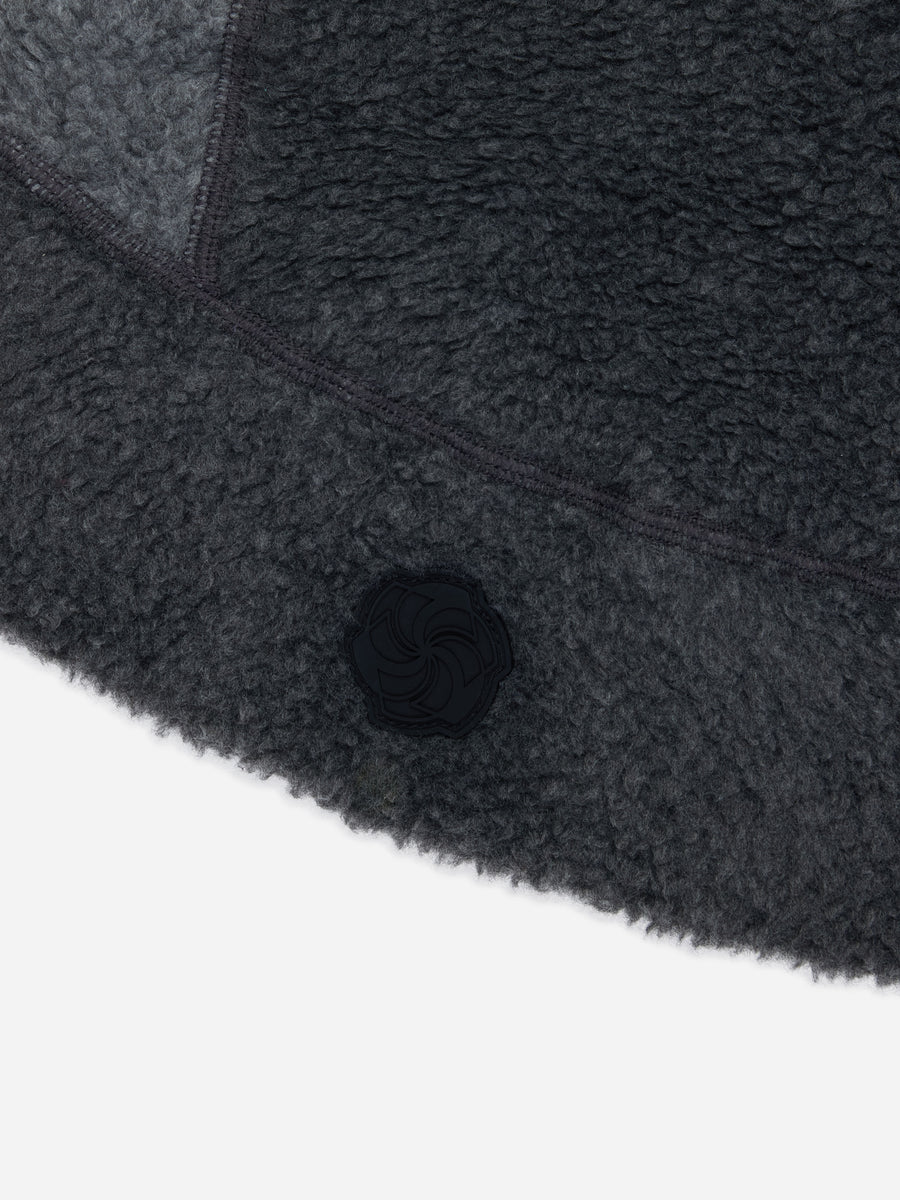 Fleece Patchwork Beanie ~ Charcoal