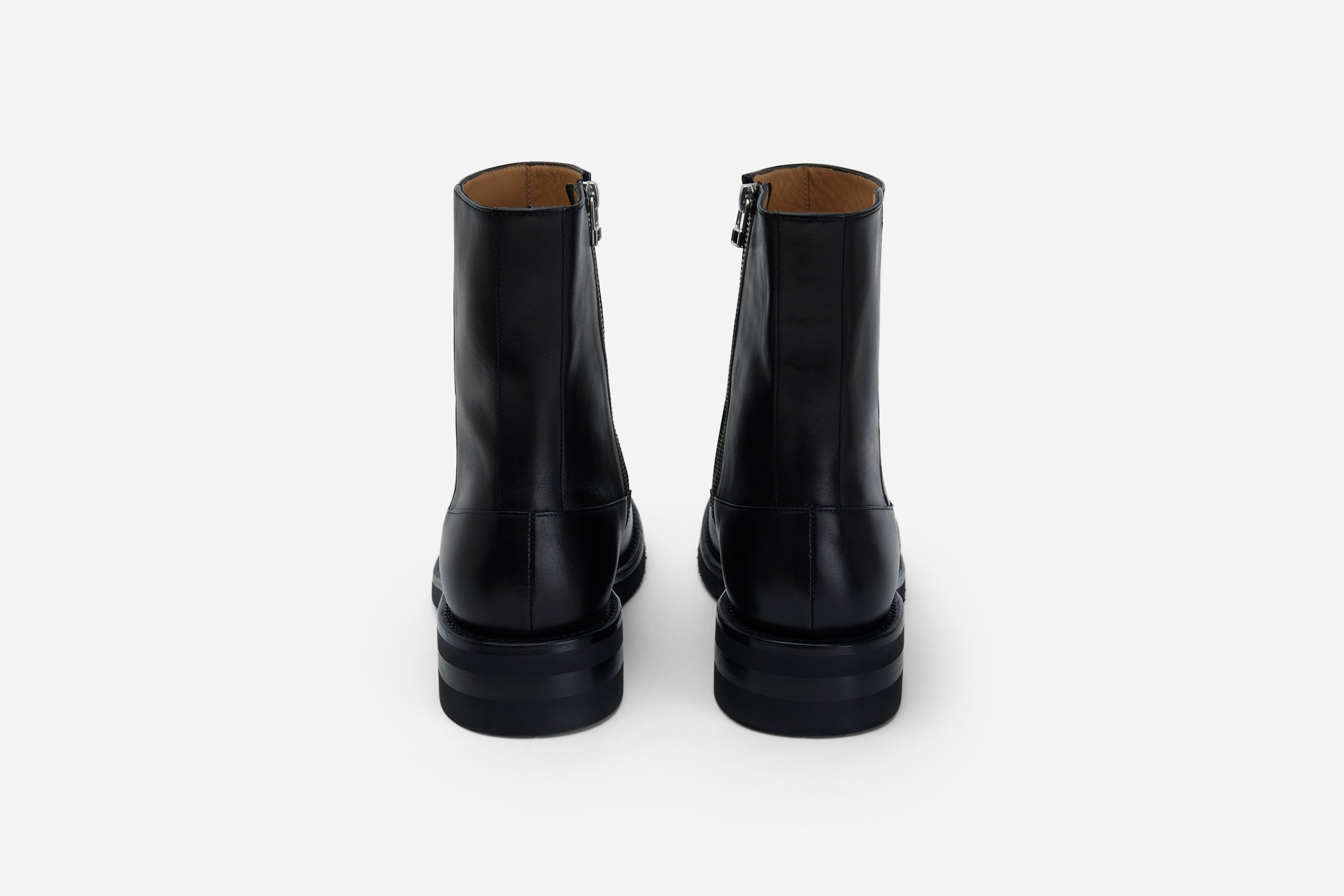 Square Toe Side Zip Boot ~ Black Calf Leather – 3sixteen