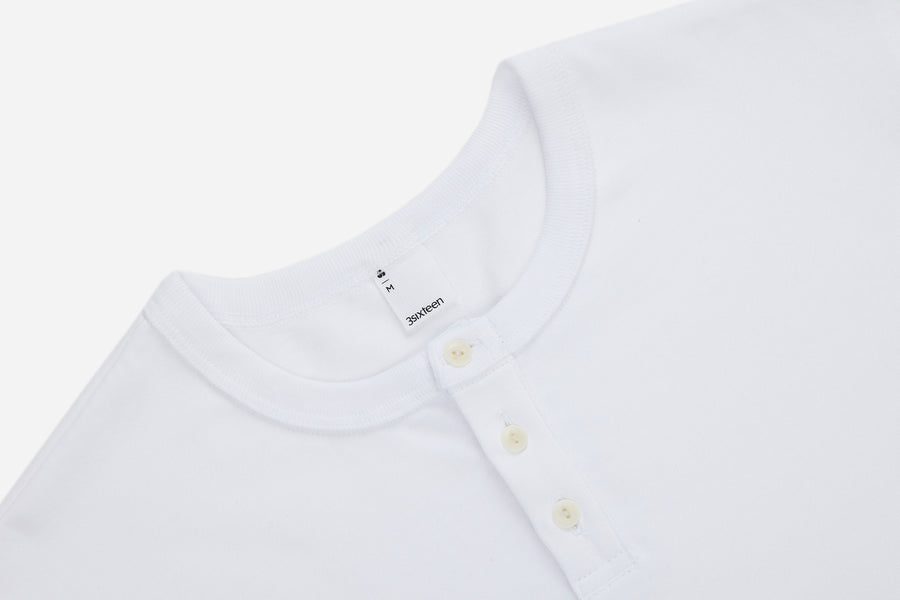 Long Sleeve Henley ~ White