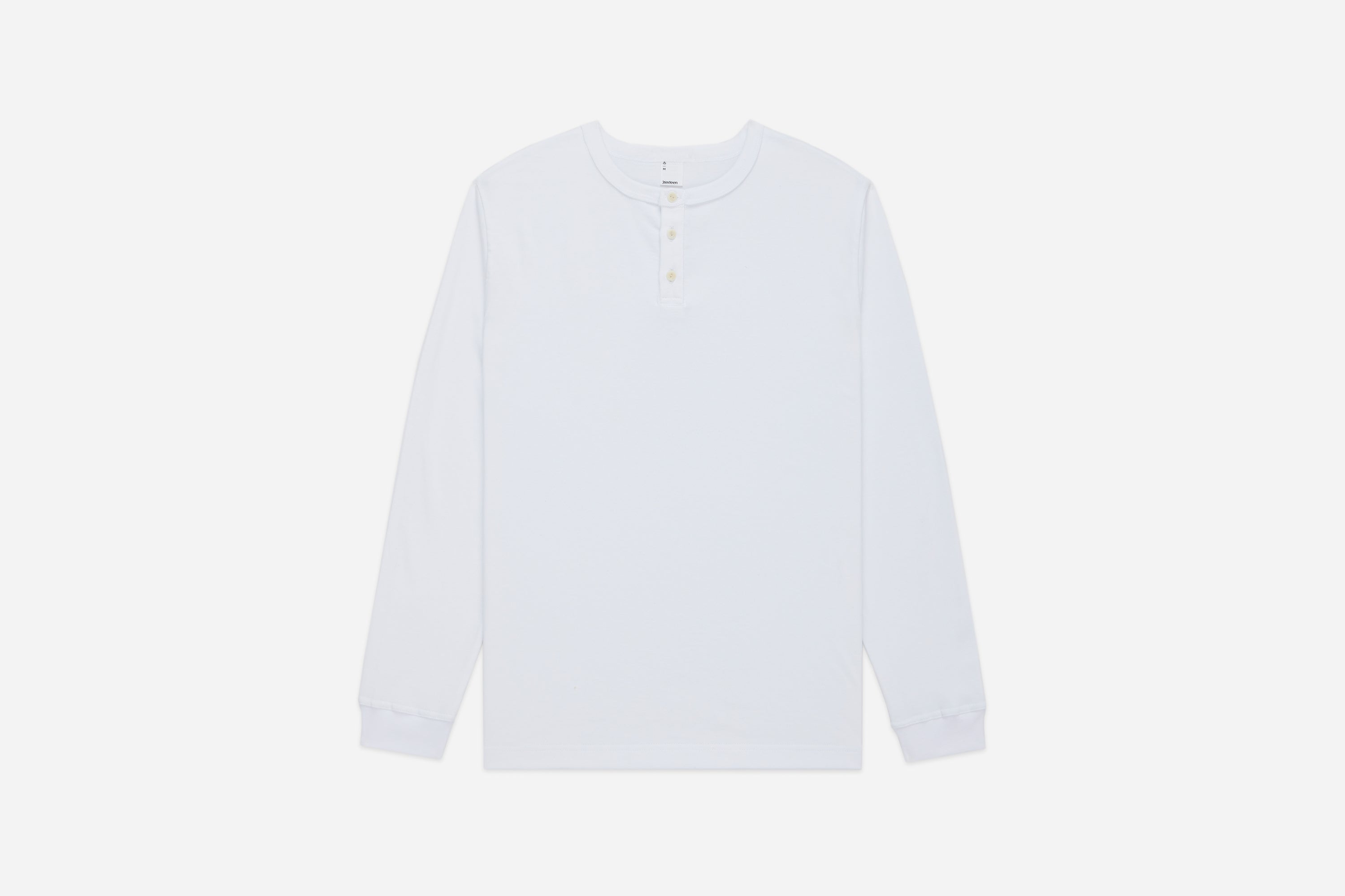 Long Sleeve Henley ~ White – 3sixteen