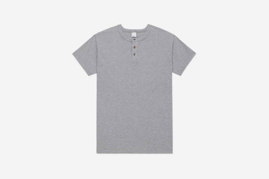 Short Sleeve Henley ~ Heather Grey