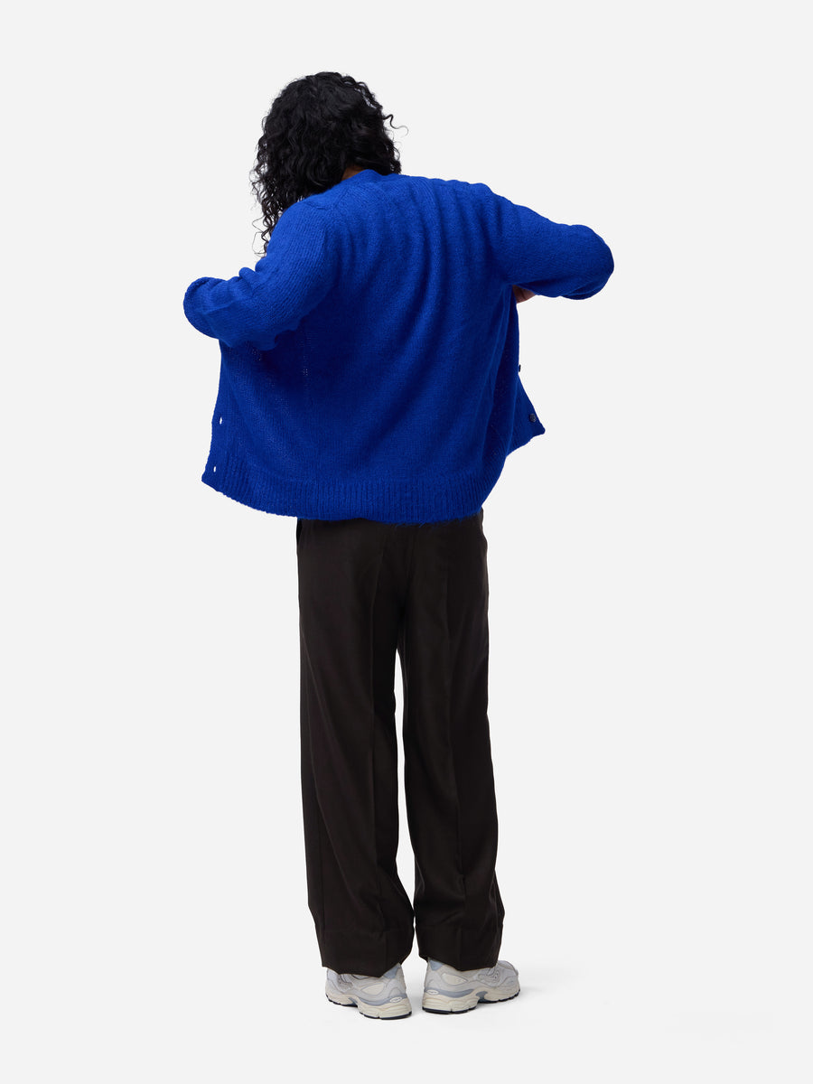Classic Cardigan ~ Cobalt Alpaca
