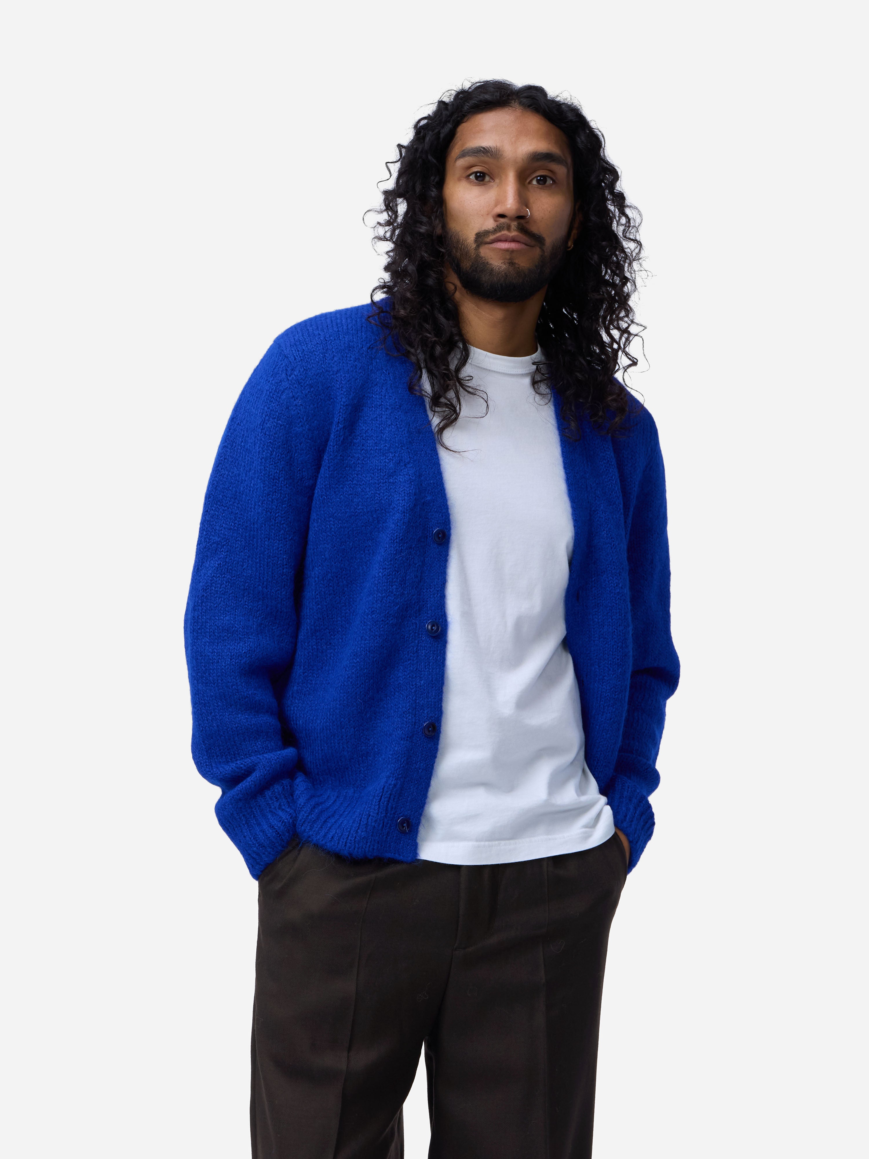 トップス is-ness / ALPACA CARDIGAN Classic Cardigan ~ Cobalt Alpaca – 3sixteen