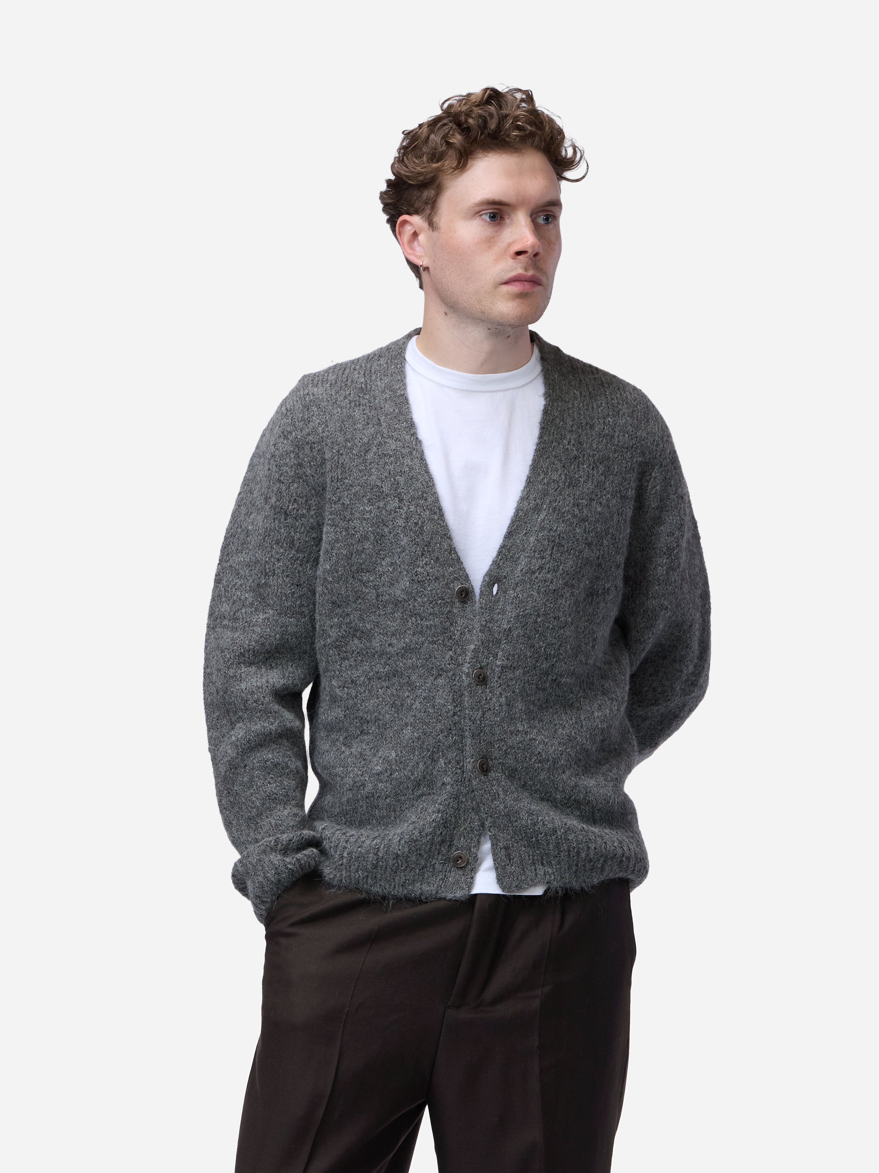 Classic Cardigan ~ Pewter Alpaca – 3sixteen