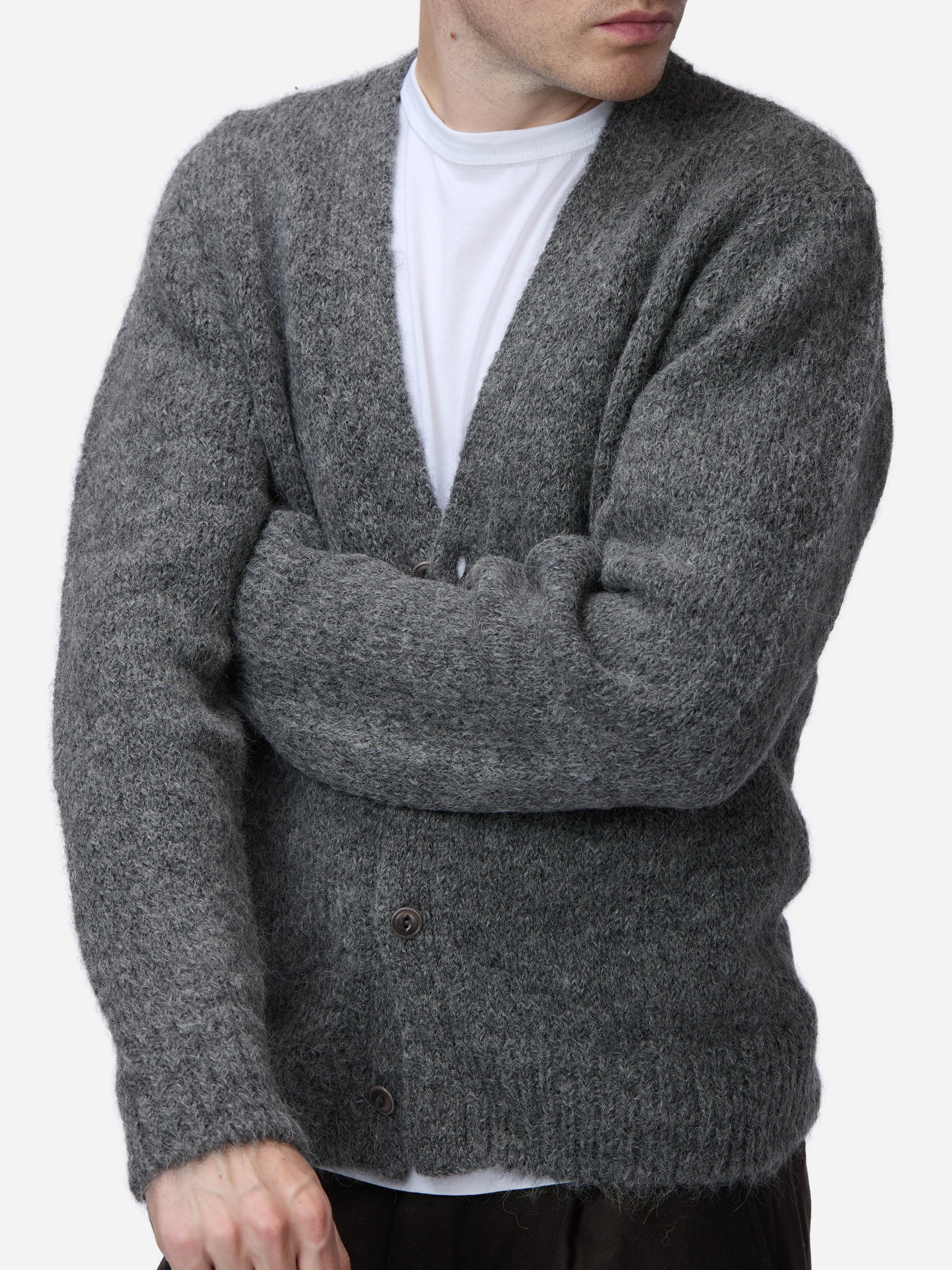 Classic Cardigan ~ Pewter Alpaca – 3sixteen