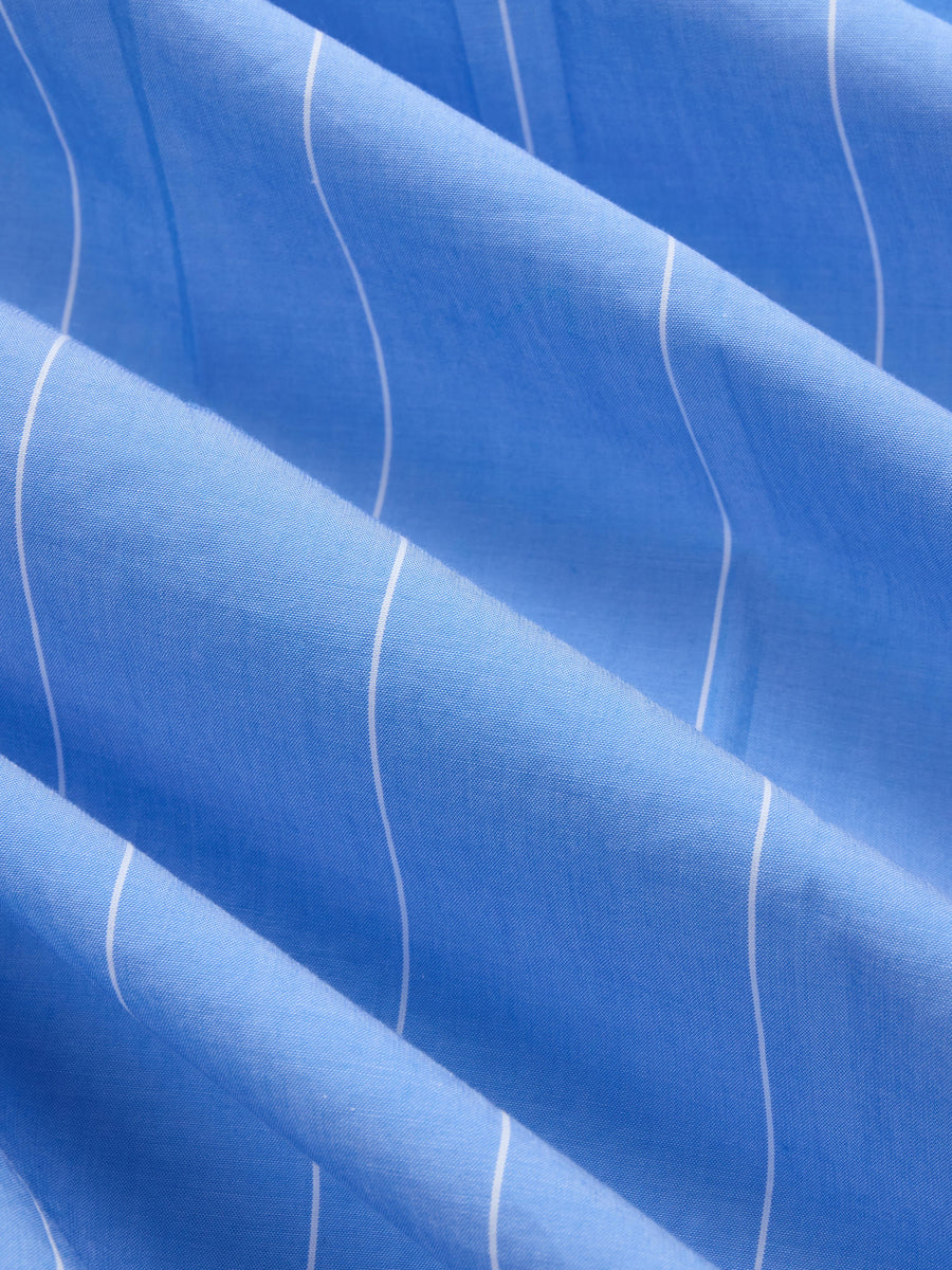 Commuter Shirt ~ Blue Mismatch Stripe Poplin