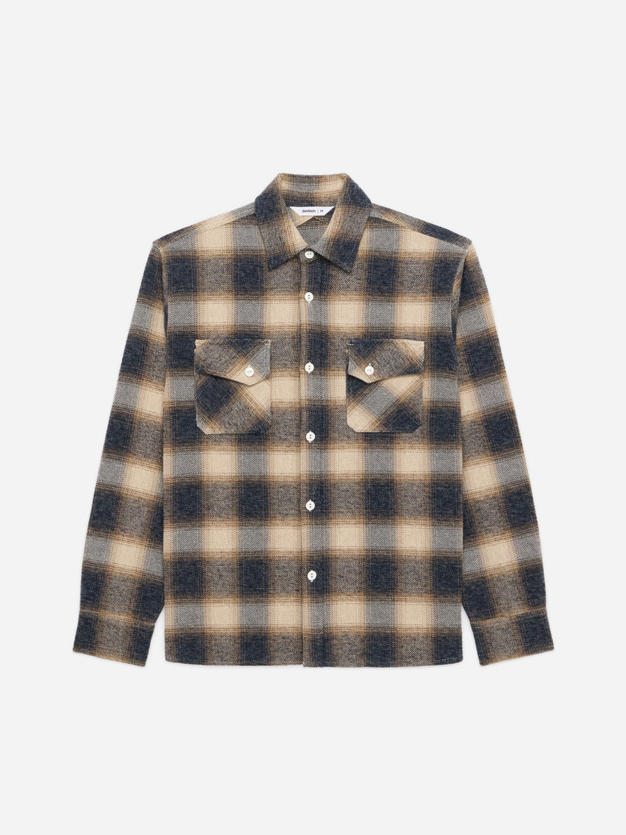 Crosscut Flannel ~ Brown/Ecru