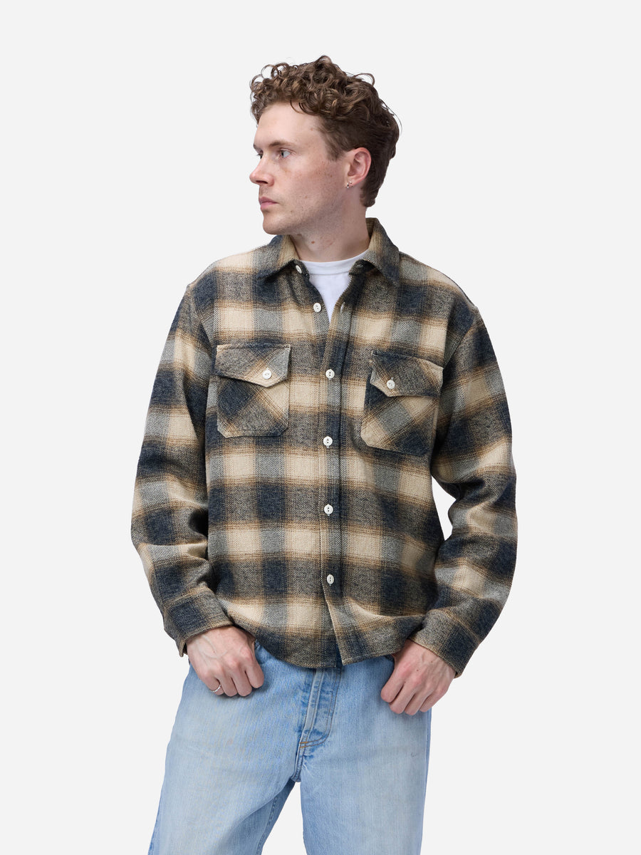 Crosscut Flannel ~ Brown/Ecru