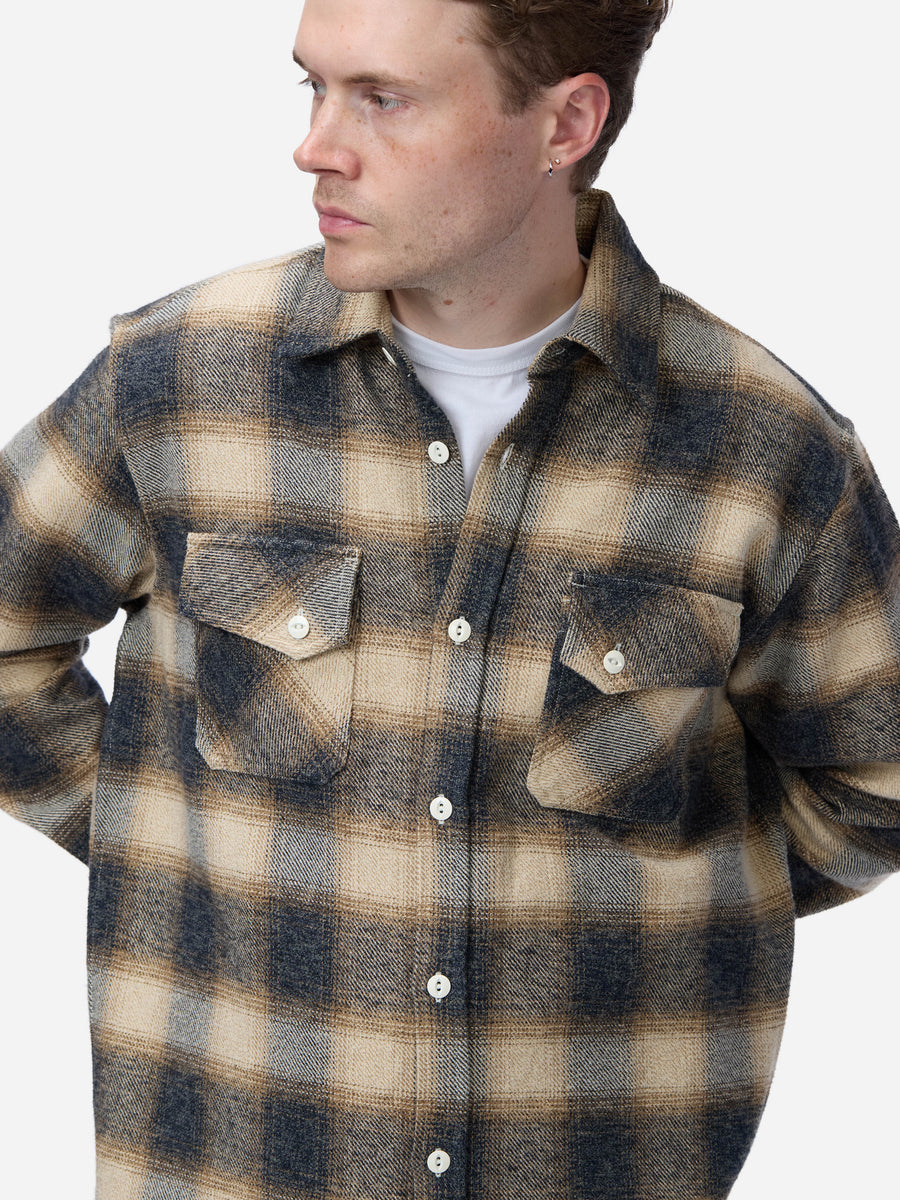 Crosscut Flannel ~ Brown/Ecru