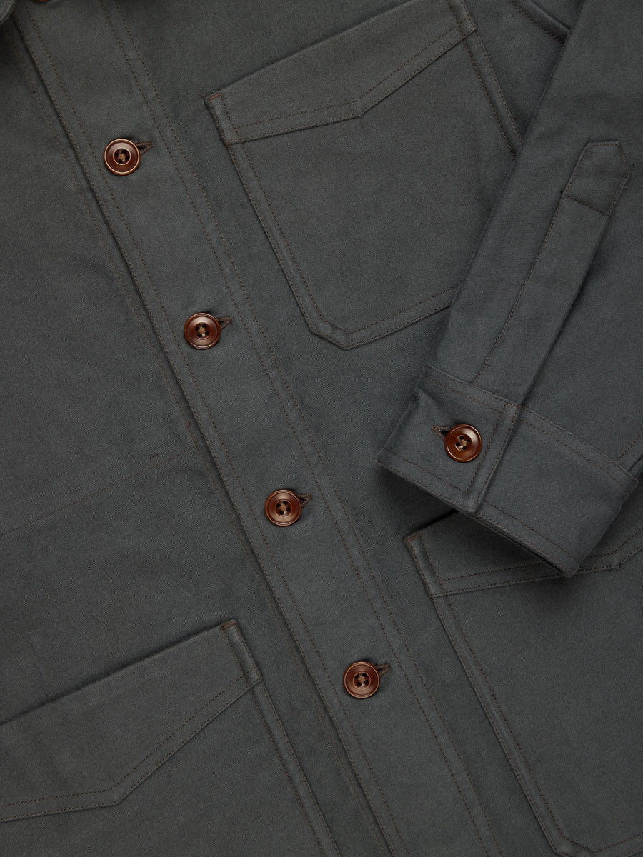 French Work Jacket ~ Grey Moleskin