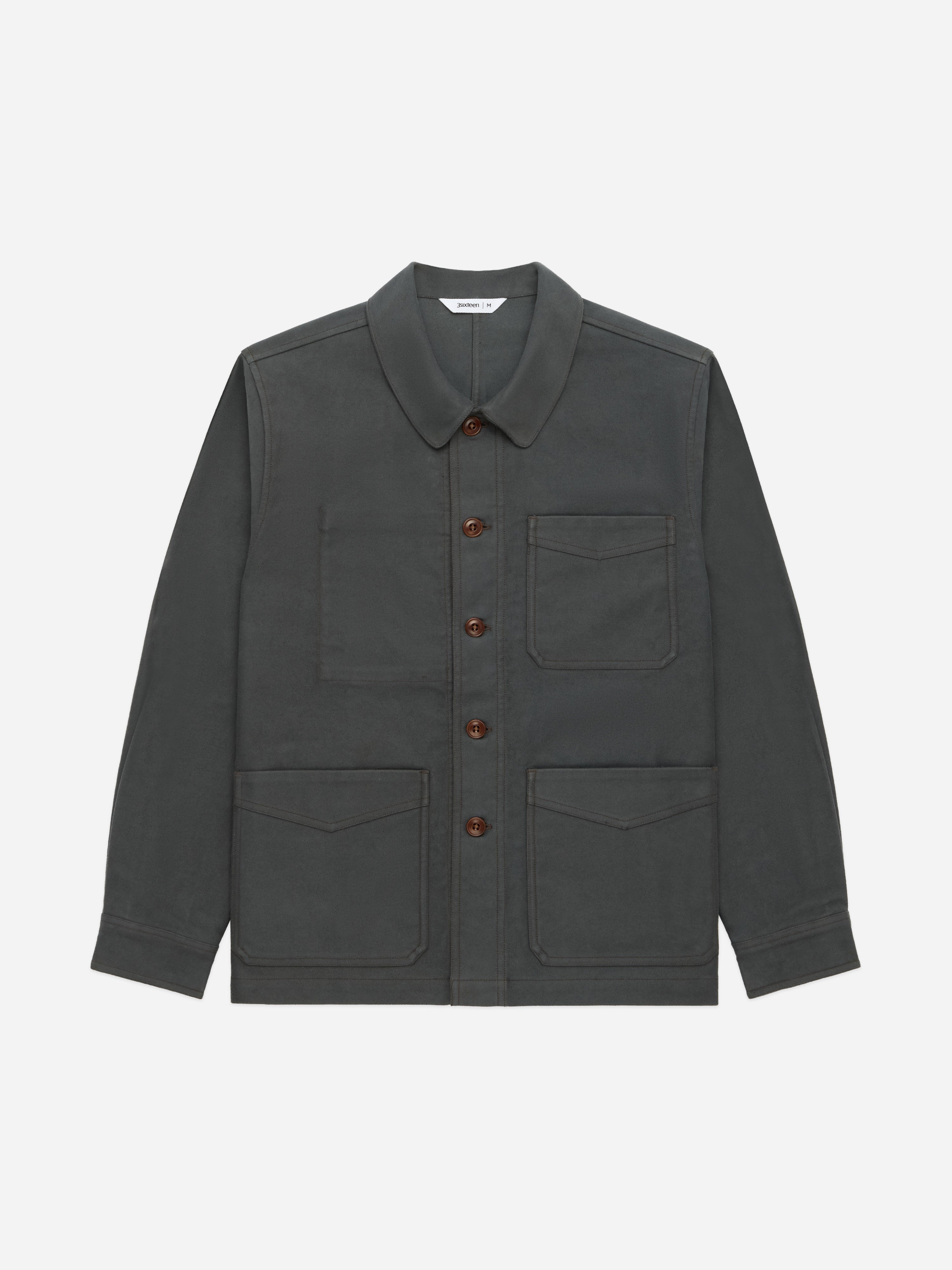 French Work Jacket ~ Grey Moleskin – 3sixteen