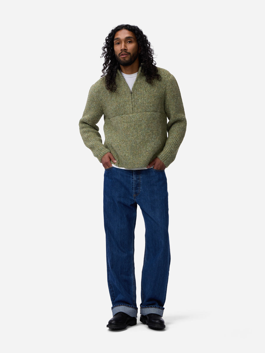 Half Zip Knit ~ Marled Sage