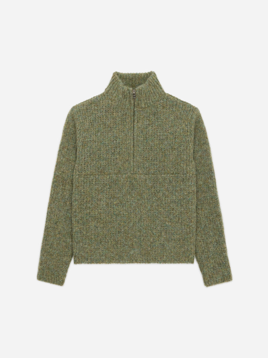 Half Zip Knit ~ Marled Sage