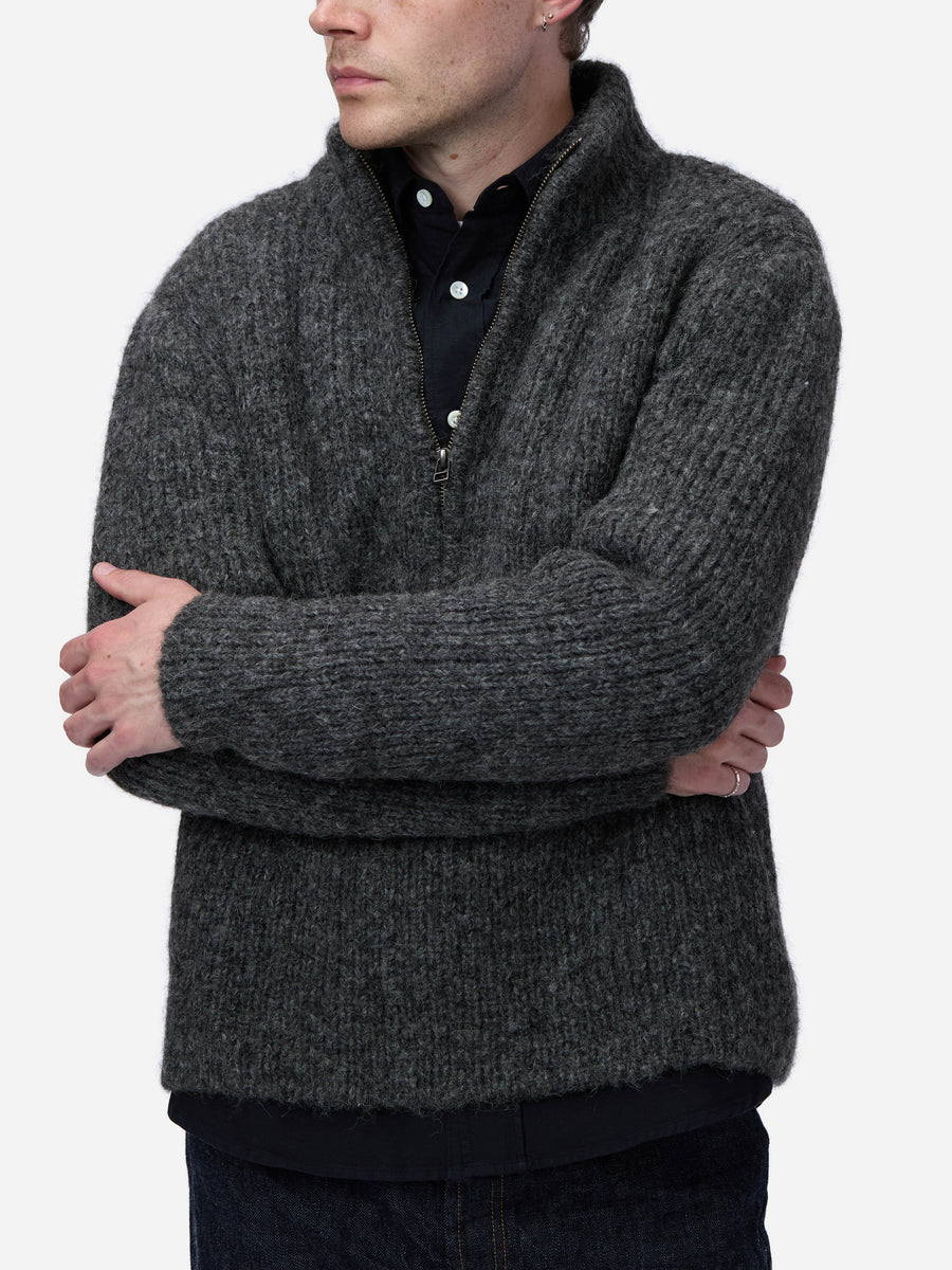Half Zip Knit ~ Pewter