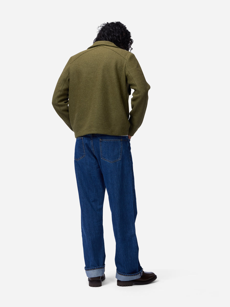 Officer Shirt ~ Olive Felted Wool