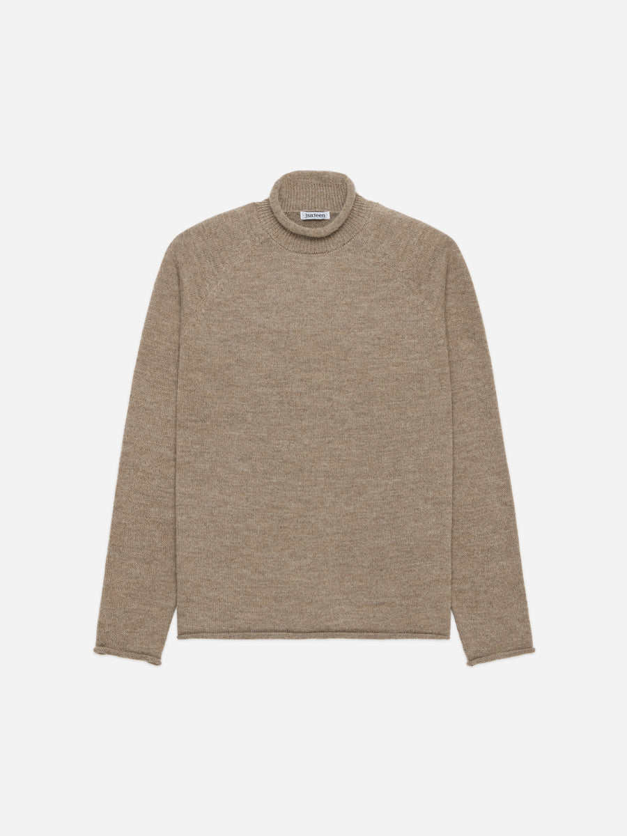 Roll Neck Sweater ~ Sandstone Baby Alpaca