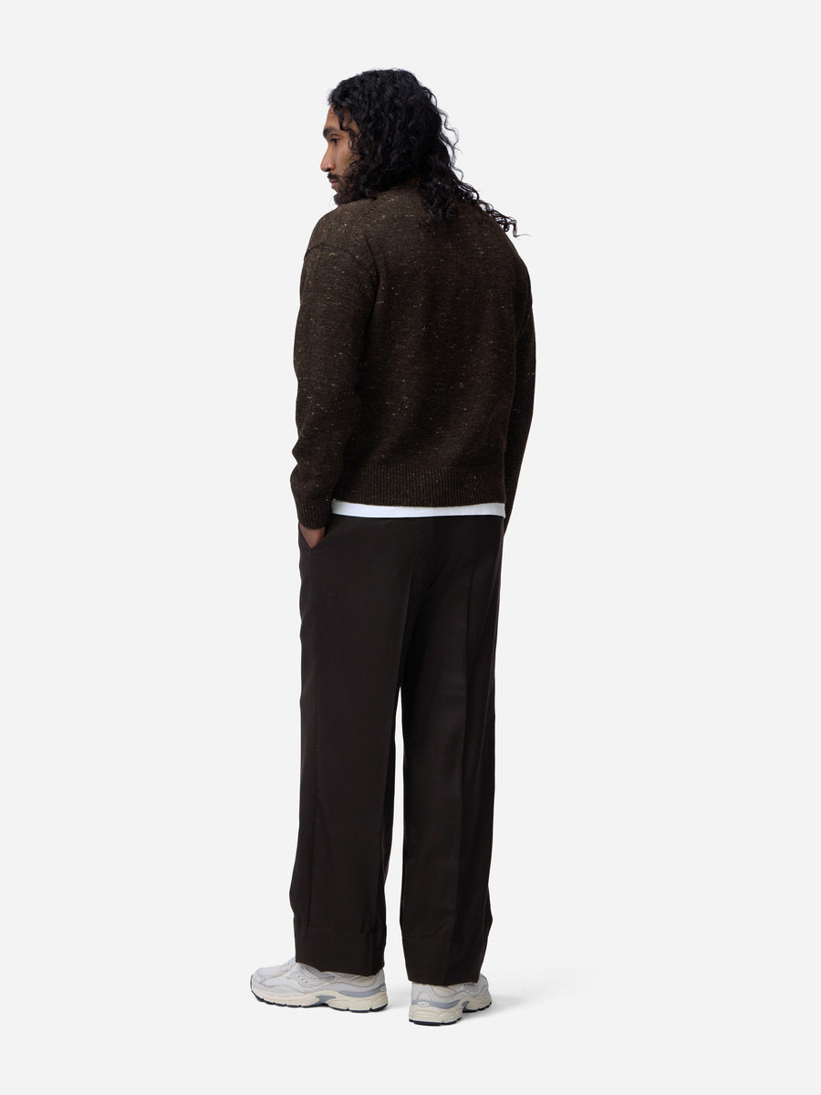 V-Neck Sweater ~ Umber Tweed