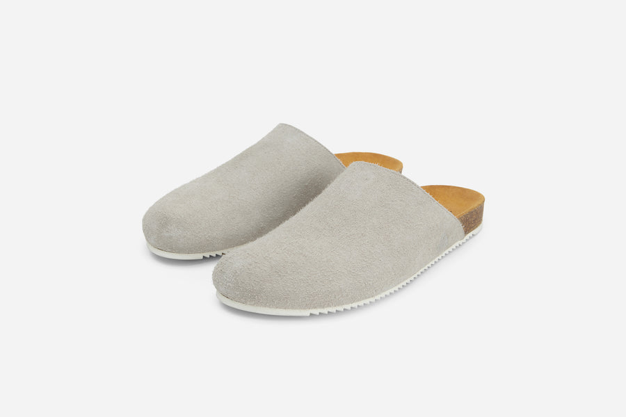 Mule ~ Shaggy Grey Suede