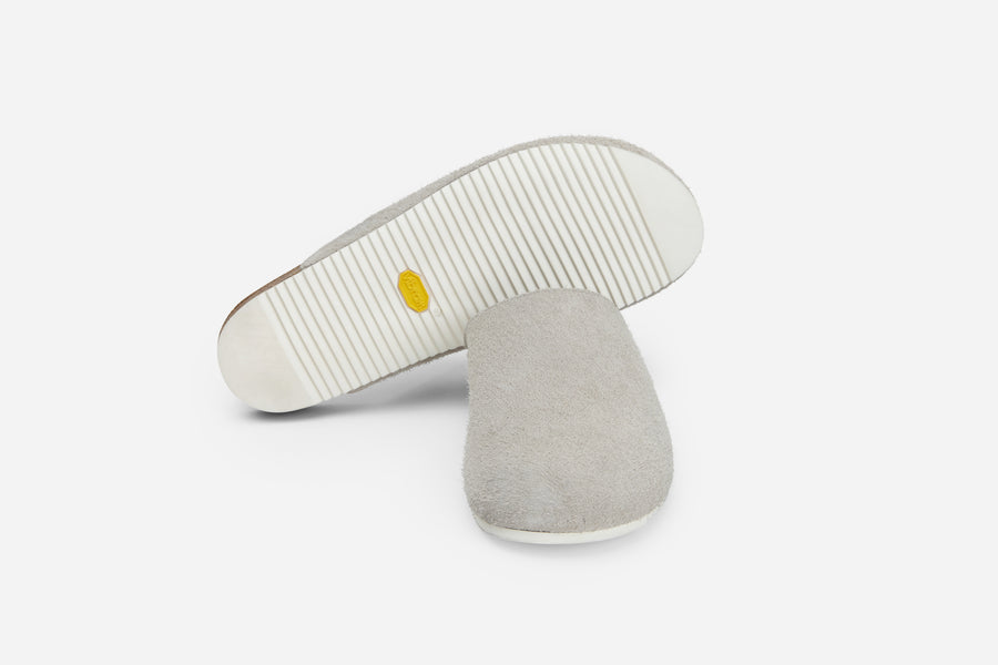 Mule ~ Shaggy Grey Suede