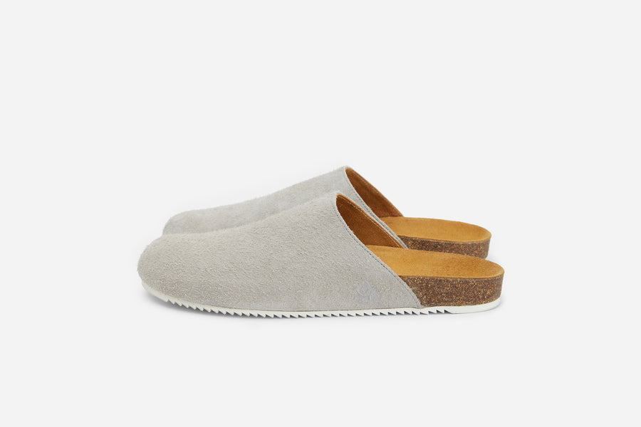 Mule ~ Shaggy Grey Suede