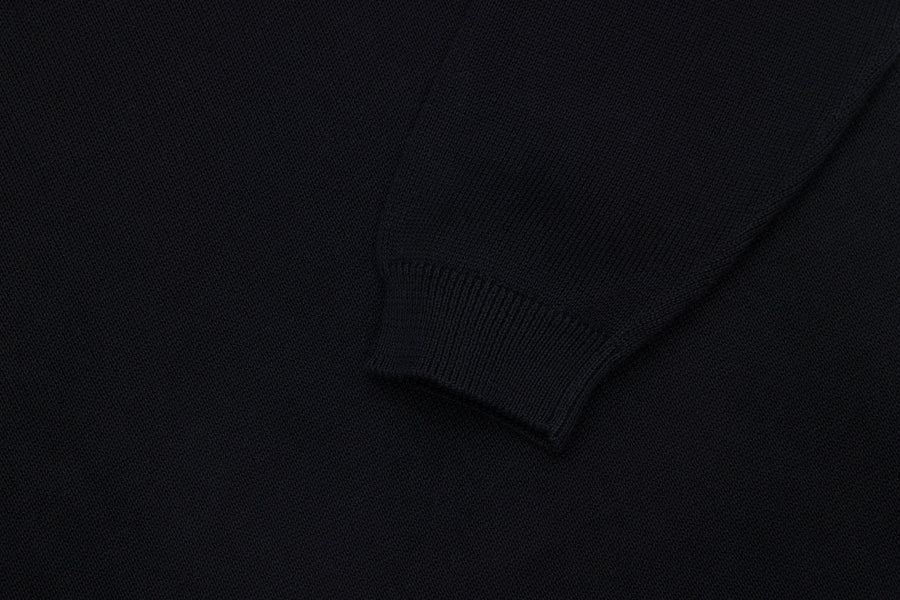 Long Sleeve Knit Polo ~ Black