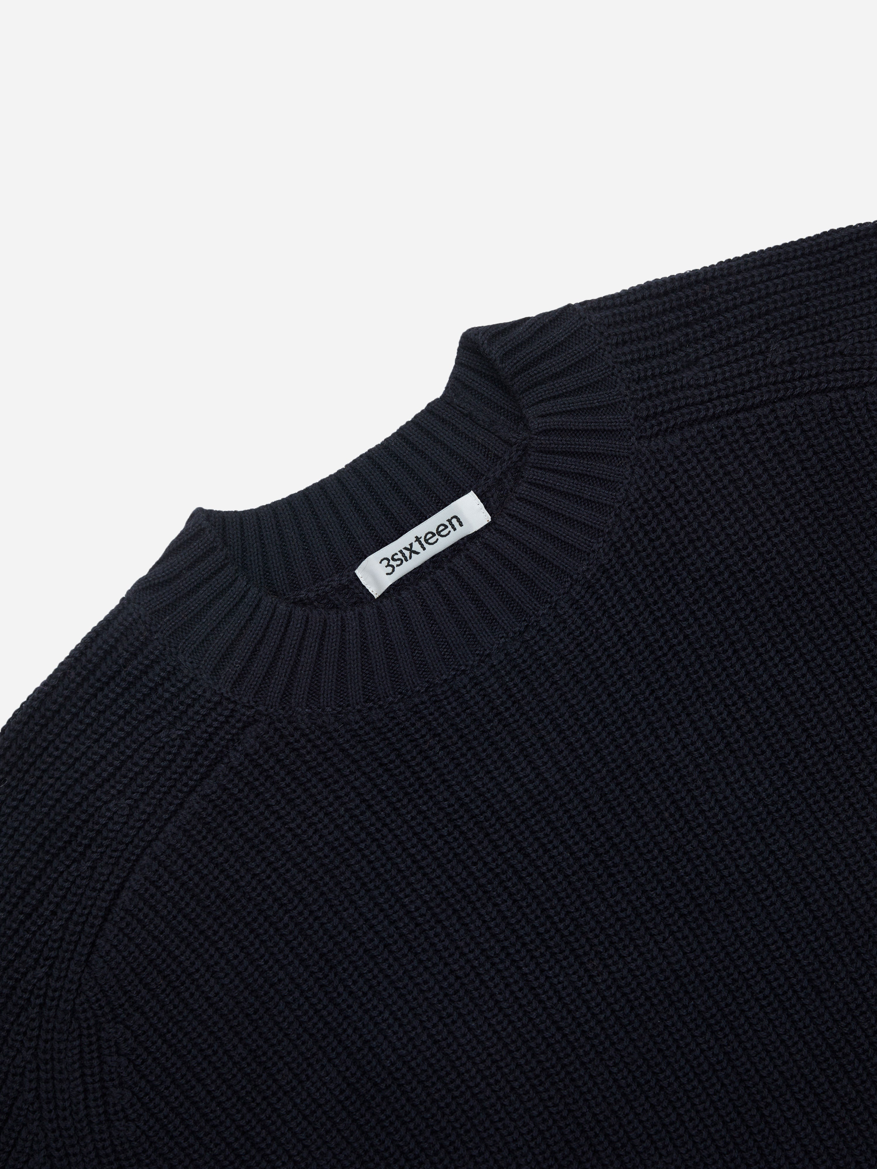 Cotton Crewneck Sweater ~ Black – 3sixteen