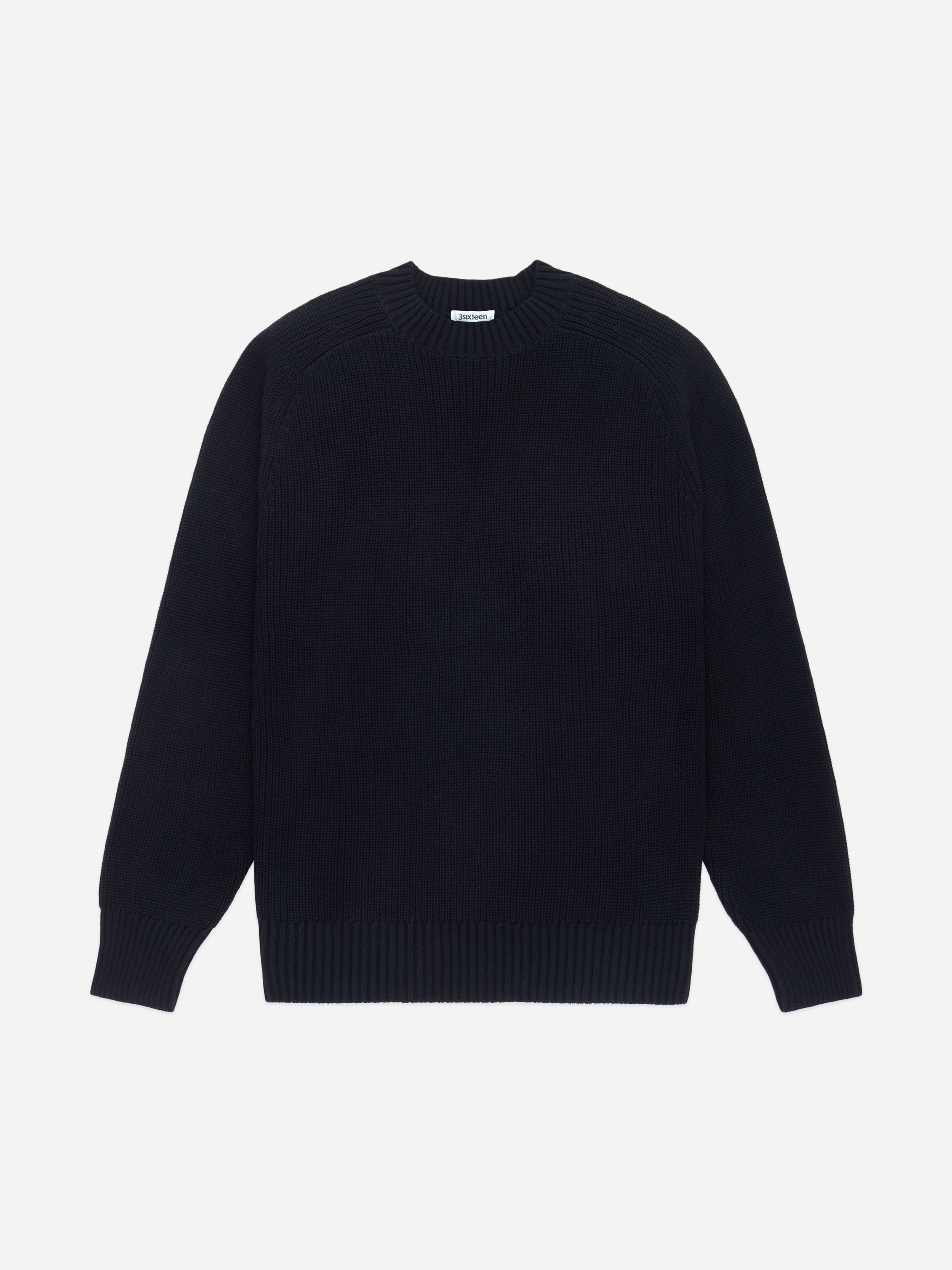 Cotton Crewneck Sweater ~ Black – 3sixteen