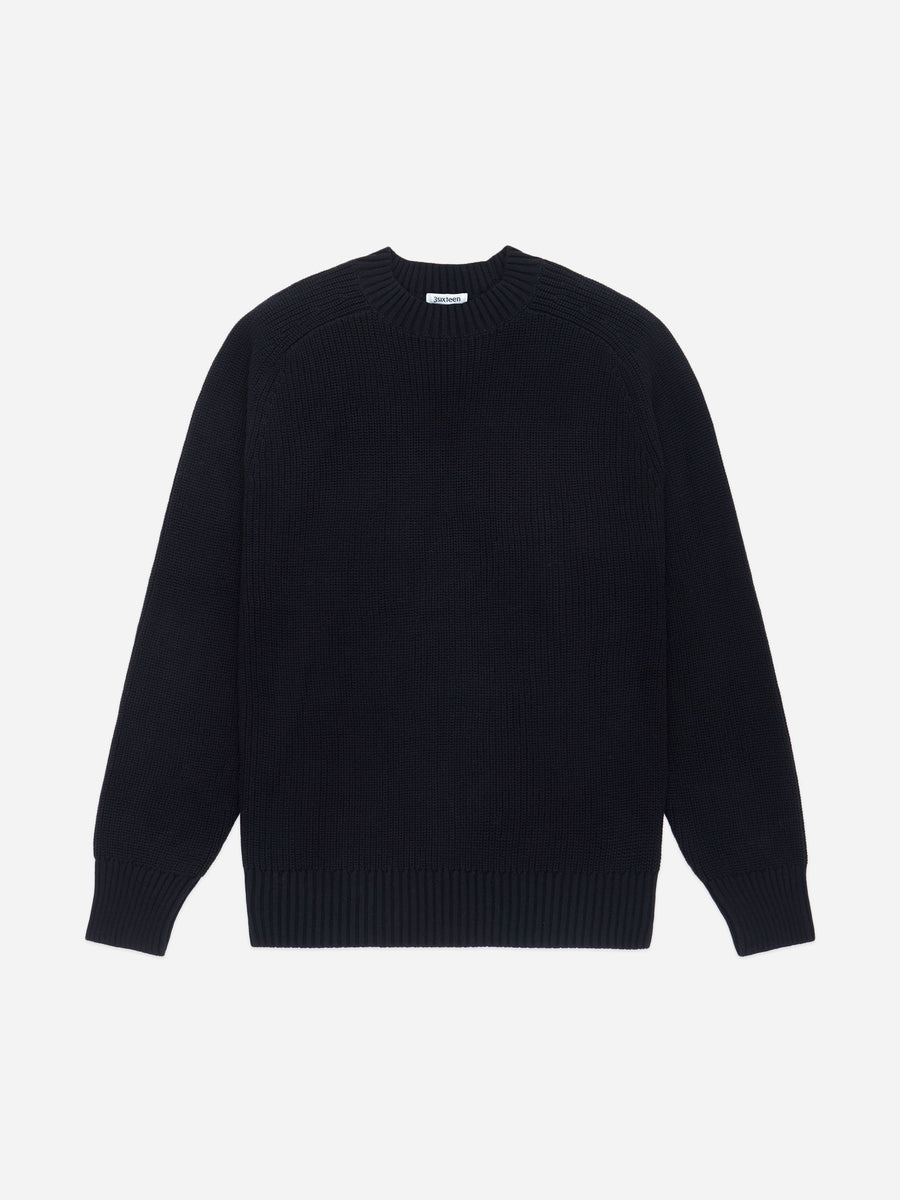 Cotton Crewneck Sweater ~ Black